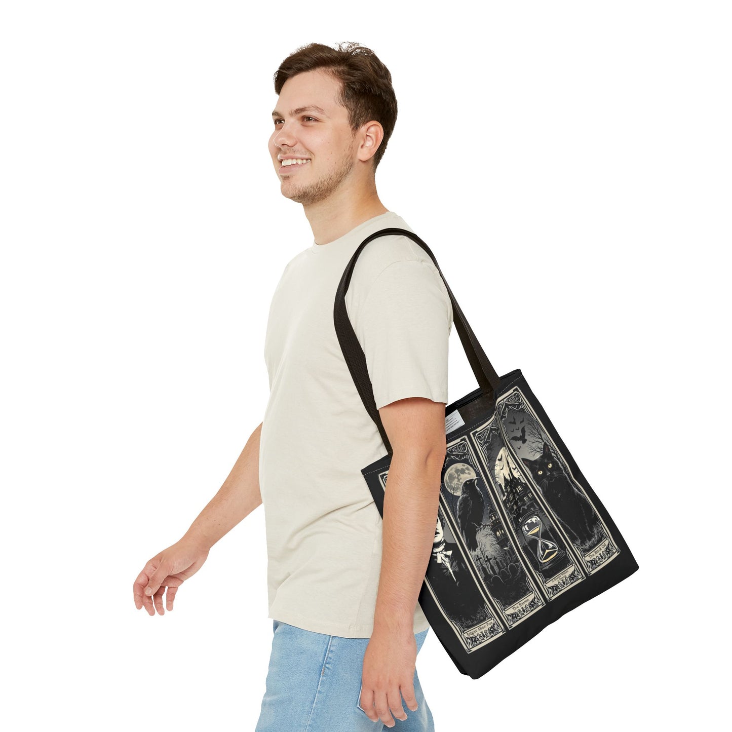 Edgar Allan Poe Tote Bag Gothic Literary Gift for Book Lover Dark Academia Macabre Accessory Halloween Tote Fall School Bag for Poetember Bags Printify