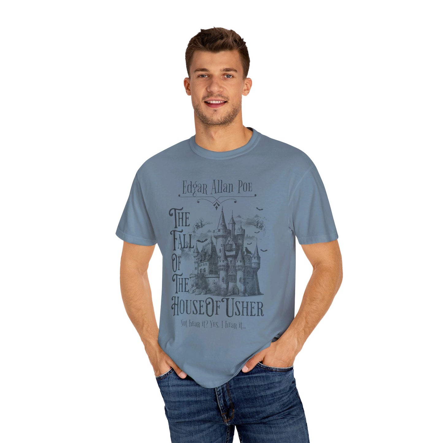 Edgar Allan Poe Shirt, The Fall of the House of Usher Tee, Book Lover Shirt, Halloween, Fall, Gothic, Light Academia, Comfort Colours TShirt T-Shirt Printify