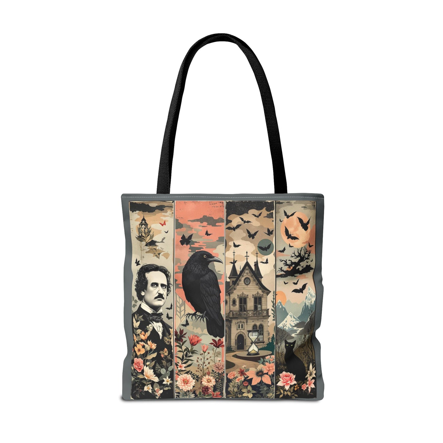 Edgar Allan Poe Tote Bag Gothic Literary Gift for Book Lover Dark Academia Macabre Accessory Halloween Tote Fall School Bag for Poetember Bags Printify
