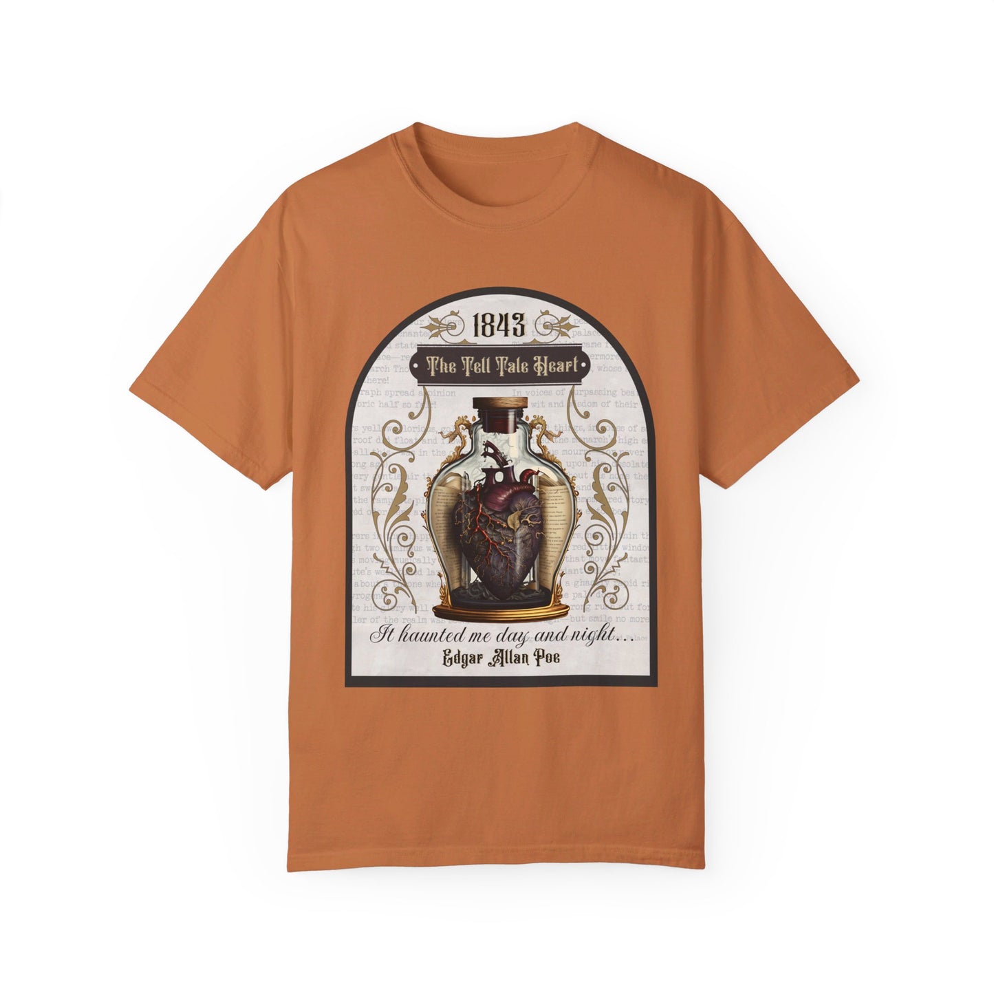 Edgar Allan Poe Shirt, The Tell Tale Heart Tee, Book, Reading Lover Shirt, Halloween, Gothic, Light Academia Gifts, Comfort Colours TShirt T-Shirt Printify Yam S