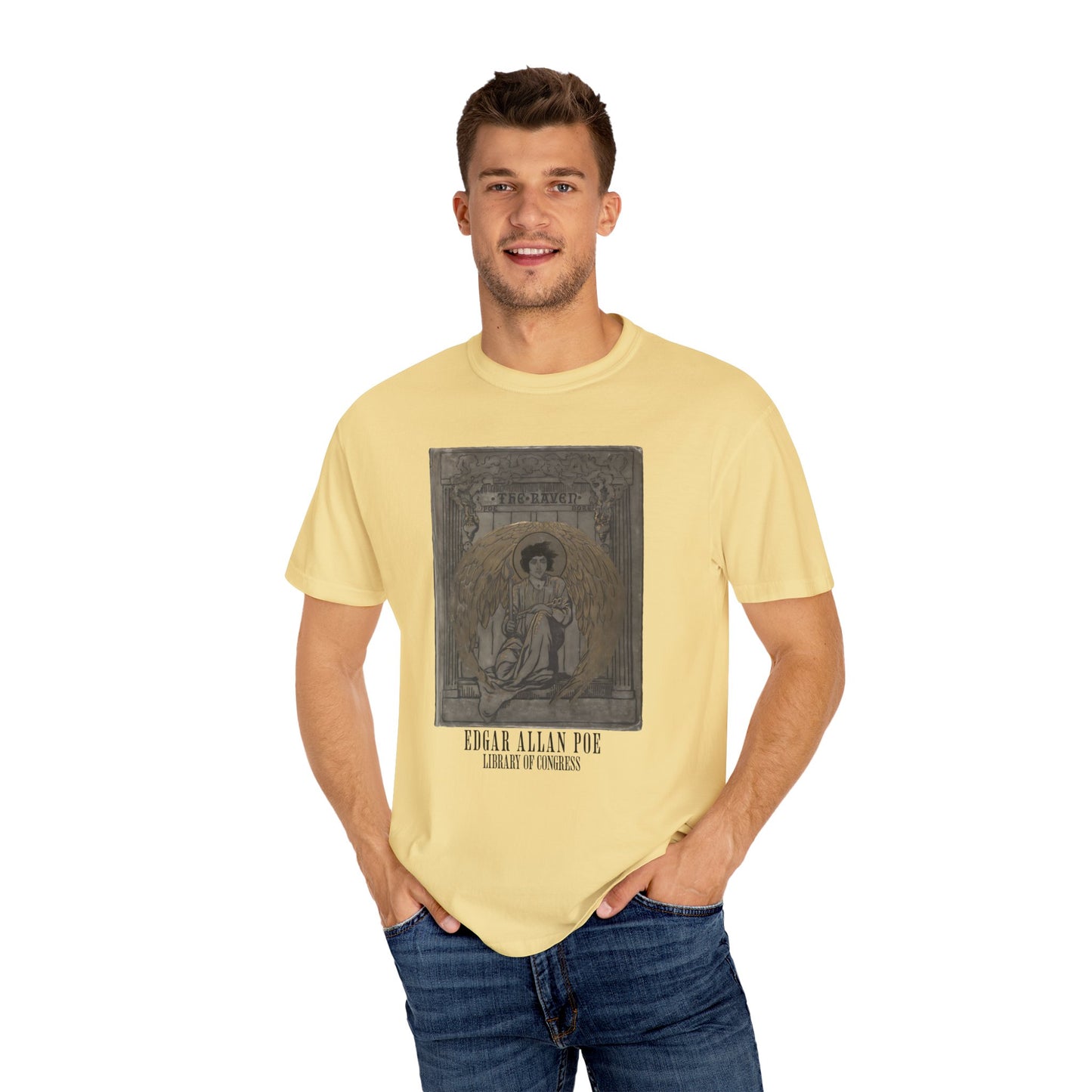 Edgar Allan Poe T-Shirt The Raven First Edition Gift For Poe Lovers Literary Shirt Nevermore Darkness There Gothic Whimsigoth Dark Academia T-Shirt Printify