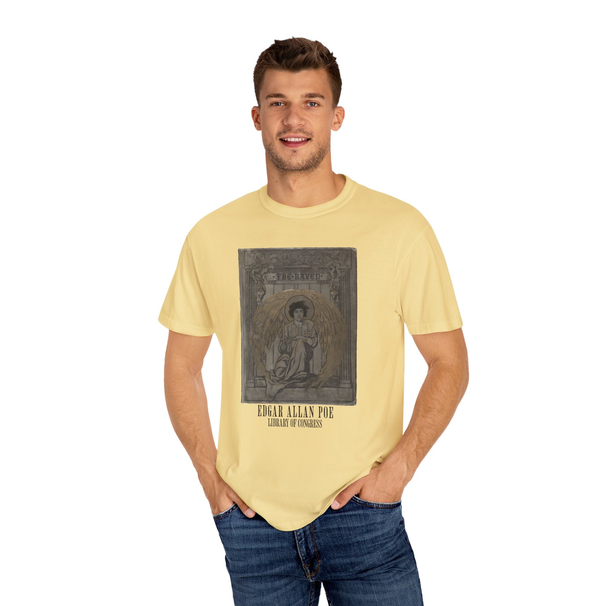 Edgar Allan Poe T-Shirt The Raven First Edition Gift For Poe Lovers Literary Shirt Nevermore Darkness There Gothic Whimsigoth Dark Academia T-Shirt Printify
