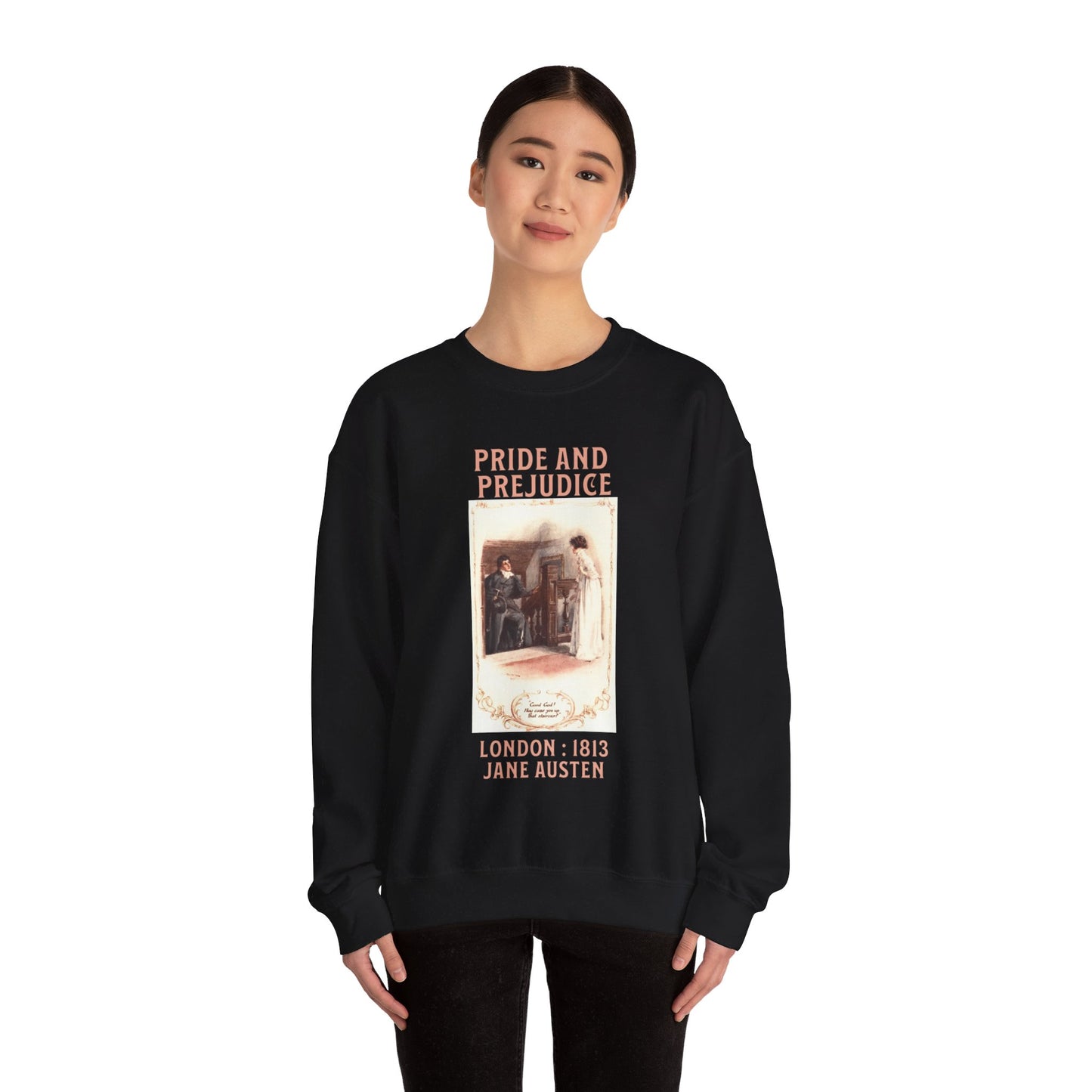 Jane Austen Sweatshirt, Pride & Prejudice Historical Romance Sweater, Bookish Literary Jane Austen Fan Art, Gift for Her, Bookclub Shirt Sweatshirt Printify