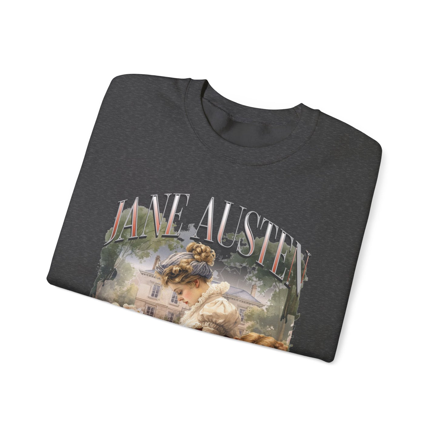 Retro Jane Austen Unisex Heavy Blend™ Crewneck Sweatshirt Sweatshirt Printify