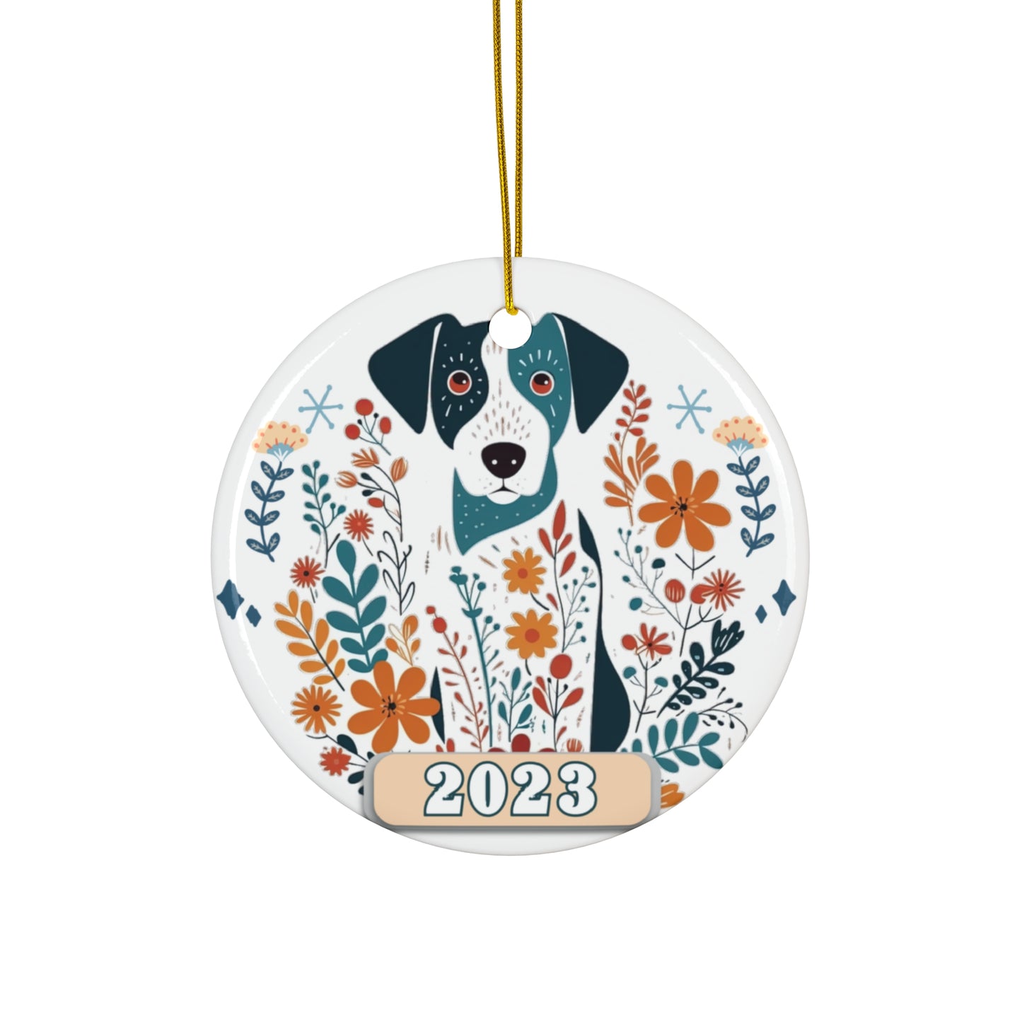 Christmas 2023 Ornament, Scandinavian, Swedish Dog Decor, Holiday Gift Idea, Heirloom Keepsake, Host Gift Exchange, Family Xmas Tree Bauble Home Decor Printify Circle One Size
