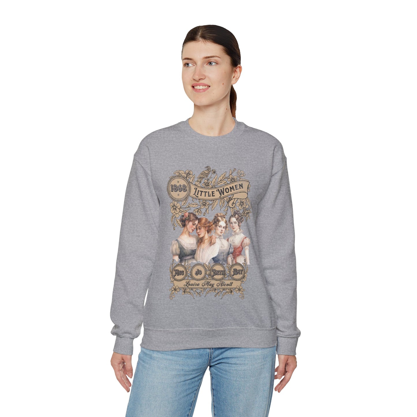 Little Women Sweatshirt, Louisa May Alcott Historical Romance Sweater, Bookish Literary Fan Art Gift, Gift for Her, Bookclub Crewneck Shirt Sweatshirt Printify