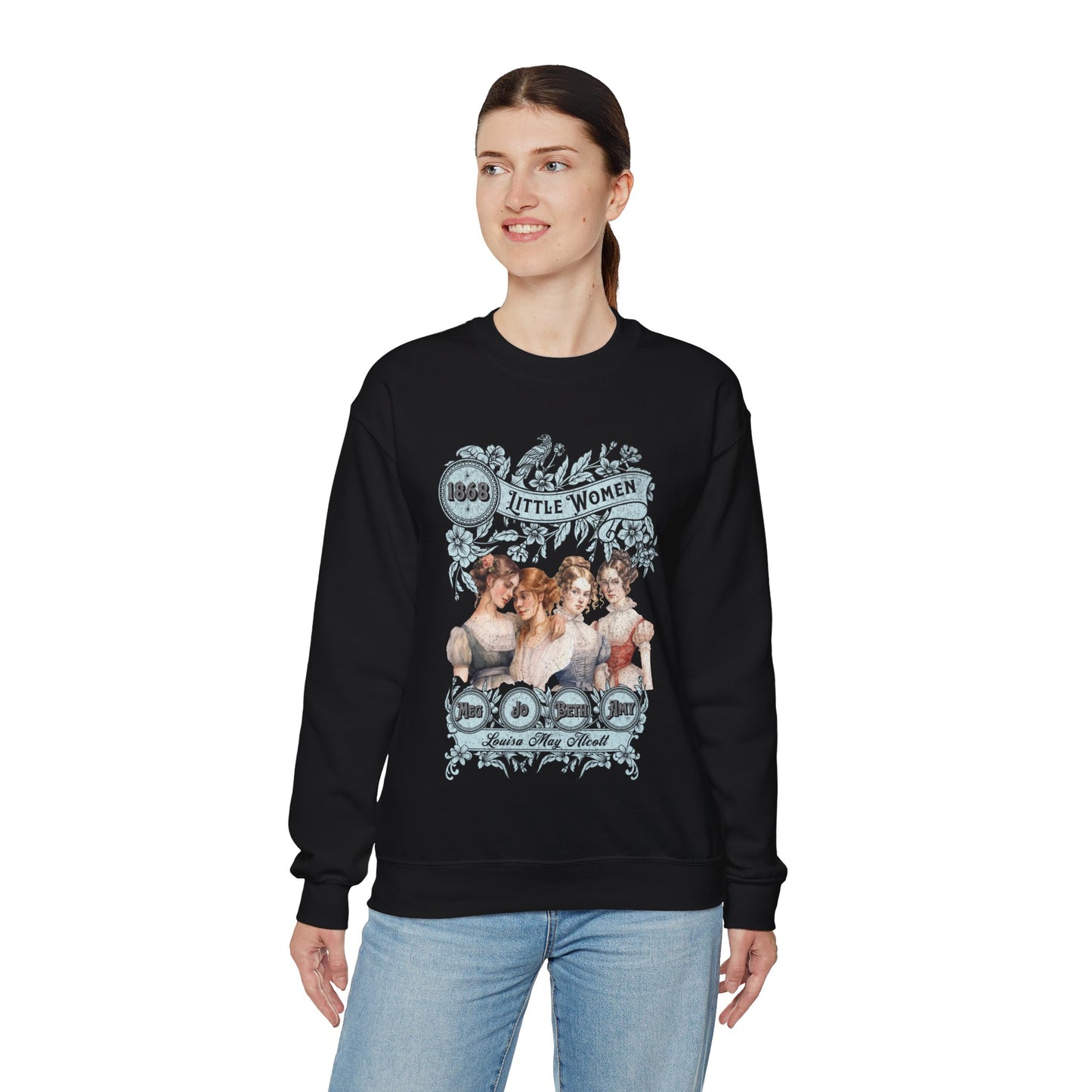 Little Women Sweatshirt, Louisa May Alcott Historical Romance Sweater, Bookish Literary Fan Art Gift, Gift for Her, Bookclub Crewneck Shirt Sweatshirt Printify
