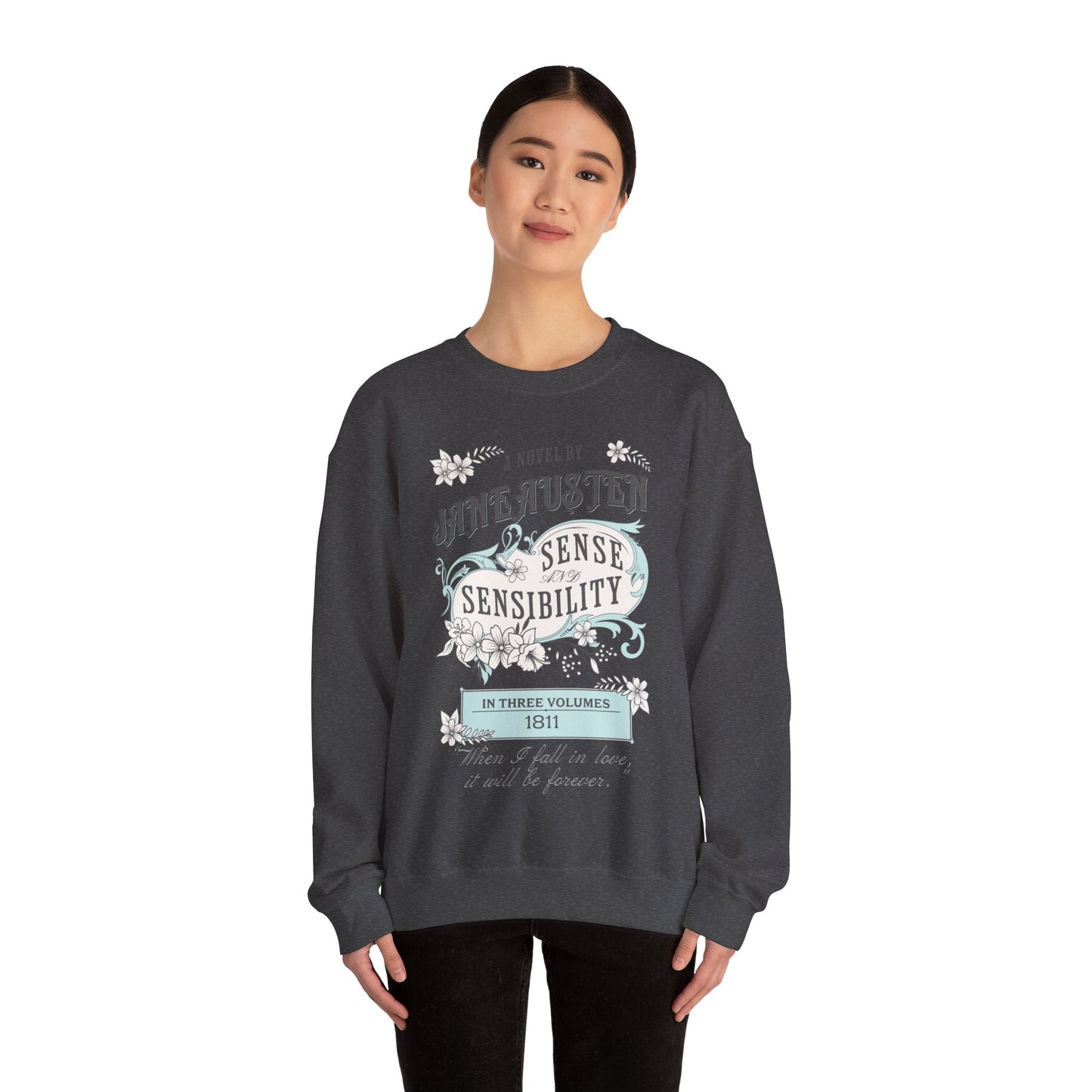 Jane Austen Sweatshirt, Sense & Sensibility Historical Romance Sweater, Bookish Literary Jane Austen Fan Art Gift, Gift for Her, Readers, Sweatshirt Printify