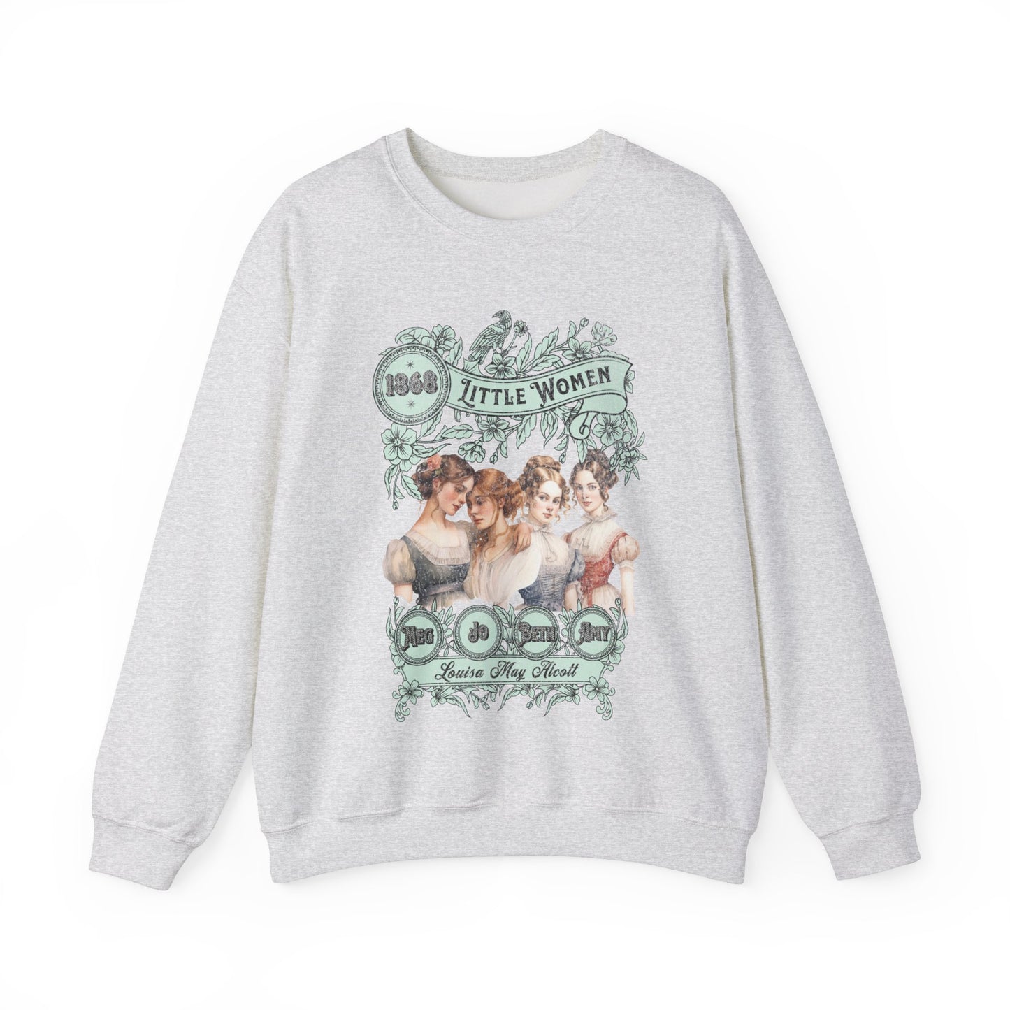 Little Women Sweatshirt, Louisa May Alcott Historical Romance Sweater, Bookish Literary Fan Art Gift, Gift for Her, Bookclub Crewneck Shirt Sweatshirt Printify S Ash