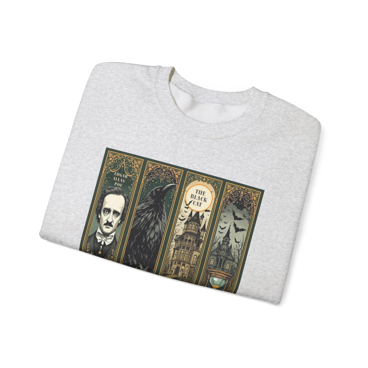 Edgar Allan Poe Sweatshirt The Raven Nevermore Gothic Horror Sweater Dark Academia Macabre Halloween Gift for Book Lovers Birthday Christmas Sweatshirt Printify