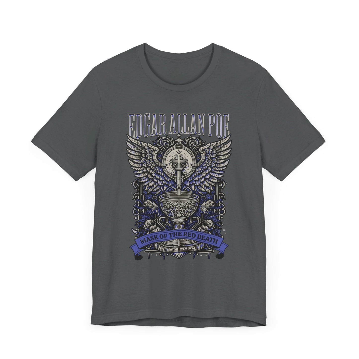 Edgar Allan Poe, Mask Of The Red Death T-Shirt, Book Lover Tee, Haunting Gothic Gift, Light, Dark Academia, Literary Poetry Bookclub Shirt T-Shirt Printify