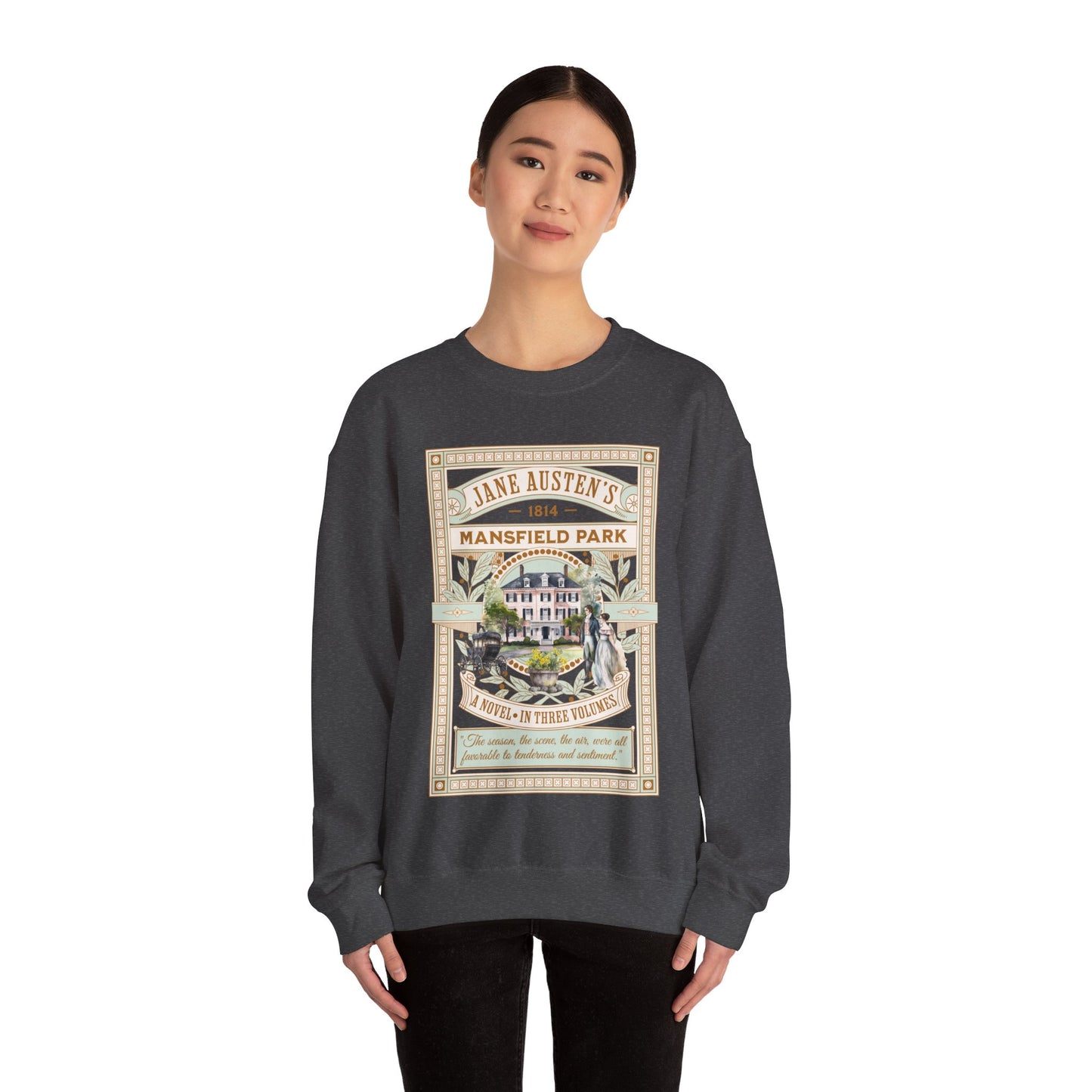 Jane Austen Sweatshirt, Mansfield Park Historical Romance Sweater, Bookish Literary Jane Austen Fan Art Gift, Gift for Her, Readers, Sweatshirt Printify