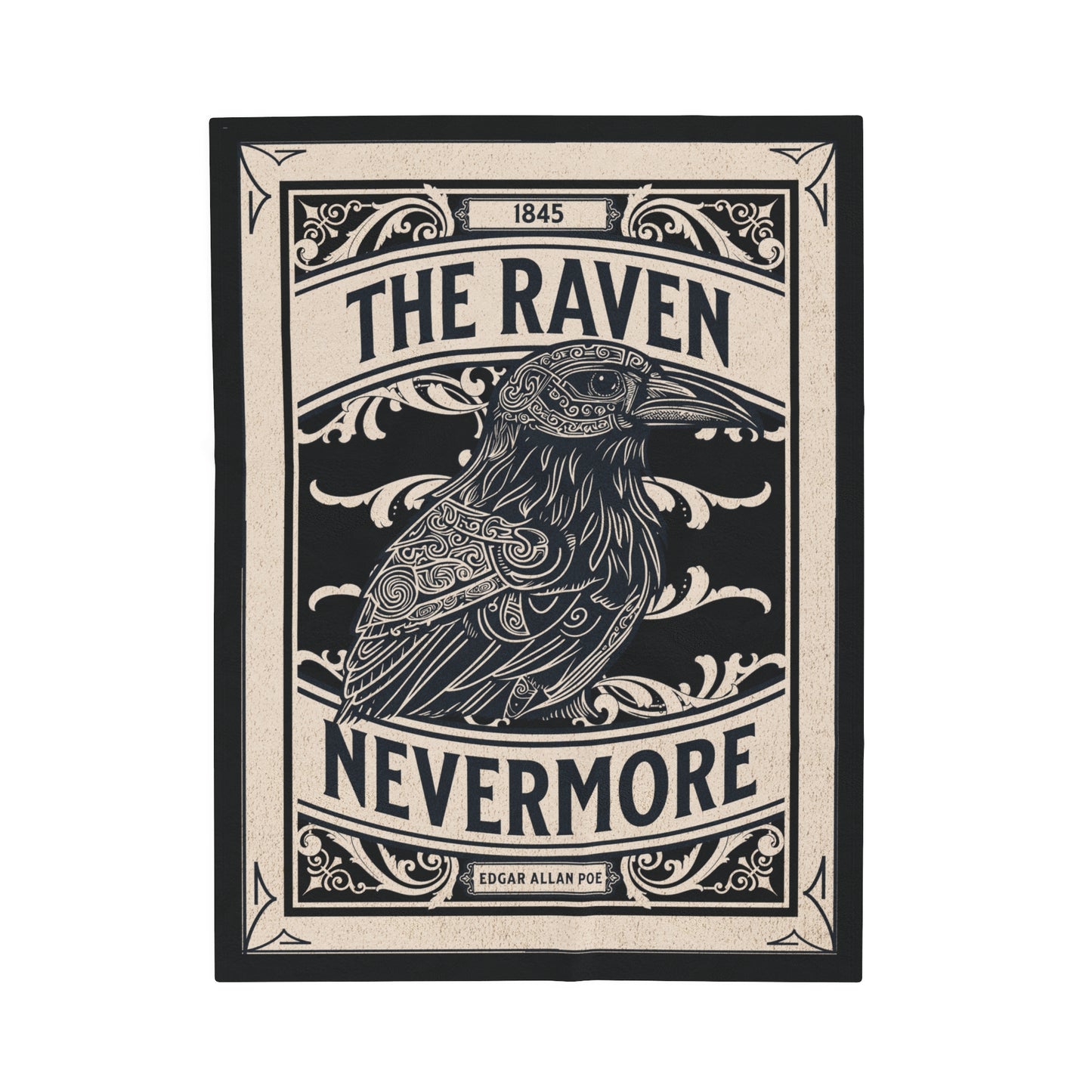 Edgar Allan Poe, Nevermore The Raven Throw Blanket, Book Lover Reading Blanket, Gothic Light, Dark Academia, Horror Movie Watching Blanket All Over Prints Printify 30" × 40"