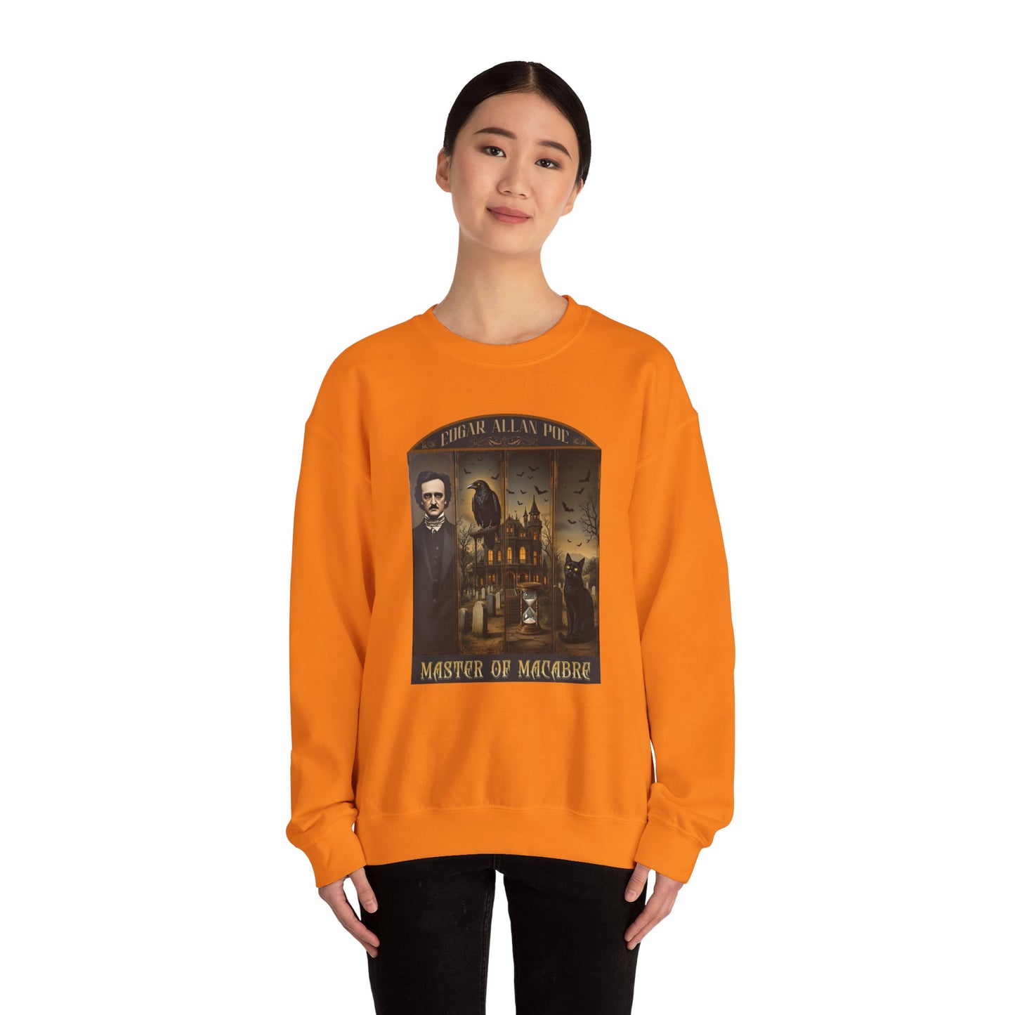 Edgar Allan Poe Sweatshirt The Raven Nevermore Gothic Horror Sweater Dark Academia Macabre Halloween Gift for Book Lovers Birthday Christmas