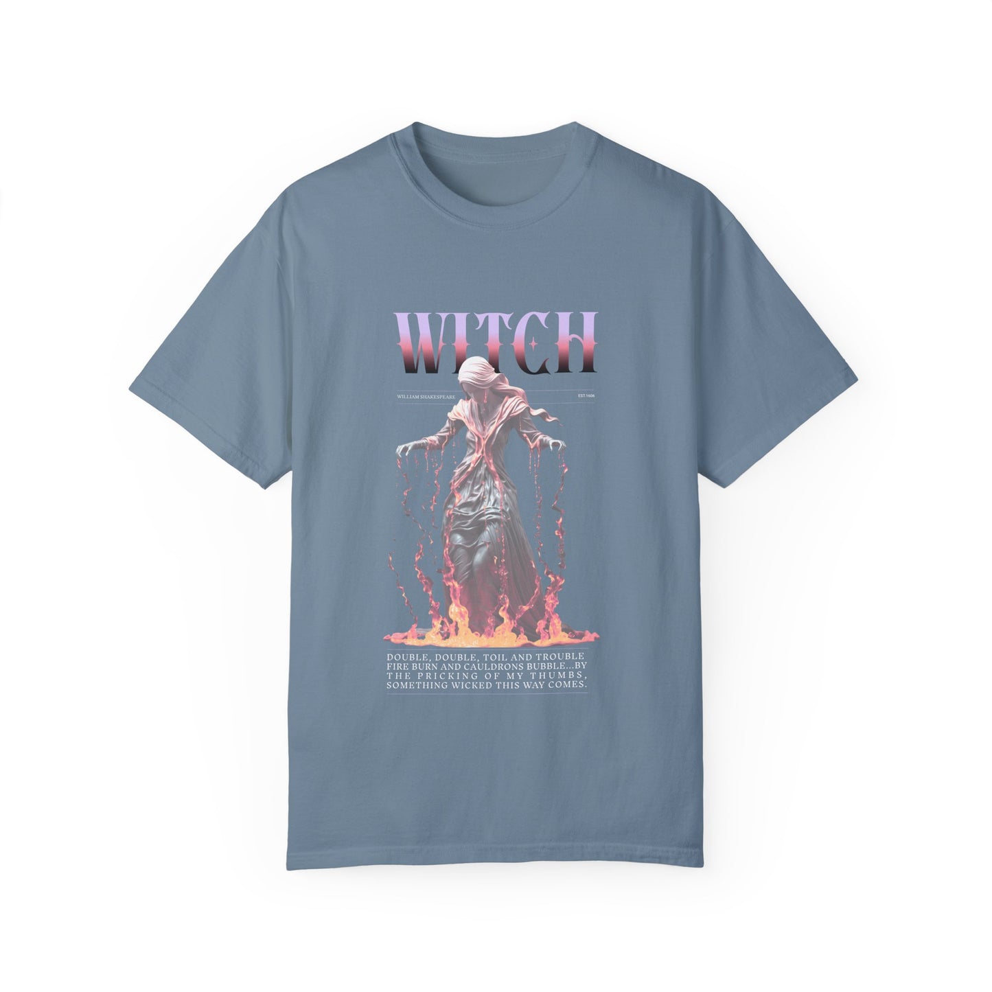 Witchy Vibes Unisex T-Shirt Shakespeare Fan Shirt MacBeth Witches Gothic Dark Literature Lover Gift Dark Academia Renfaire Festival Shirt T-Shirt Printify Ice Blue S