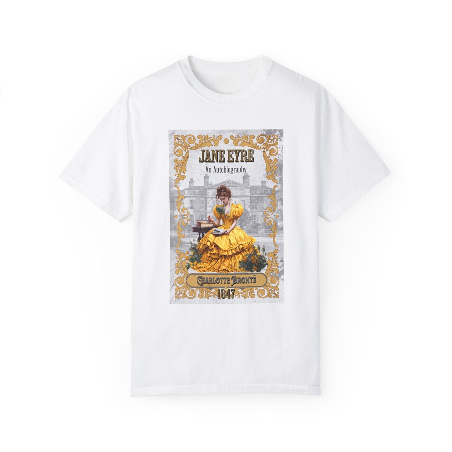 Jane Eyre T-shirt, Charlotte Brontë Historical Romance Comfort Colors Tee, Bookish Literary Brontë Sisters Fan Art Gift for Her, Bookclub T-Shirt Printify White S