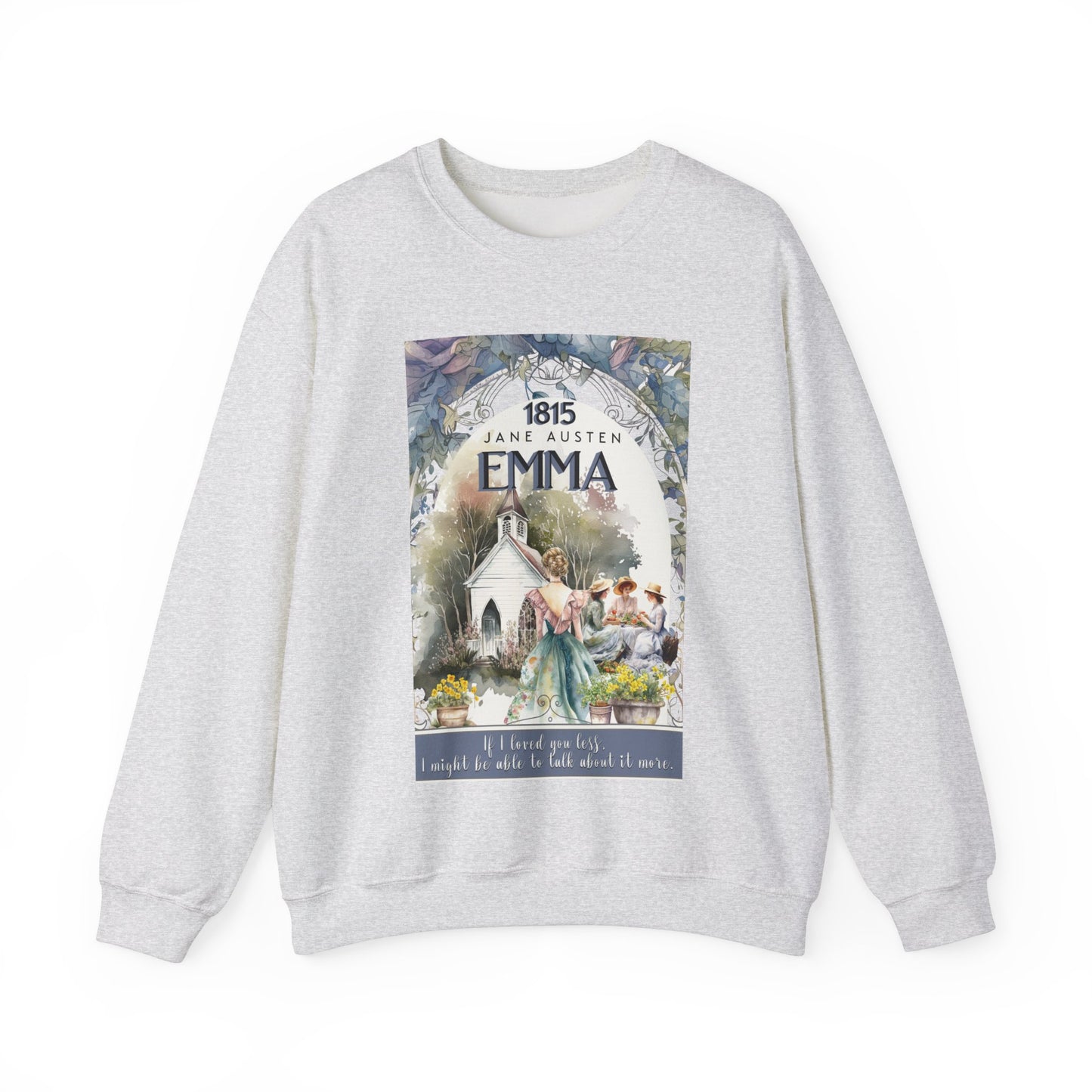 Jane Austen Sweatshirt, Emma Historical Romance Sweater, Bookish Literary Jane Austen Fan Art Gift, Gift for Her, Bookclub Shirt Sweatshirt Printify S Ash