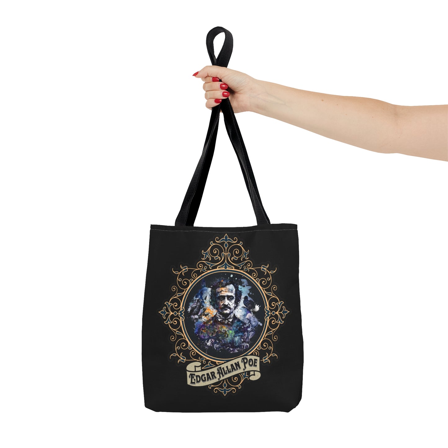 Edgar Allan Poe Tote Bag, Vintage Poet, Poetry Lover Shoulder Bag, Dark Academia, Literary, Bookish, Bookclub Gift, Fall Autumn Project Bag Bags Printify