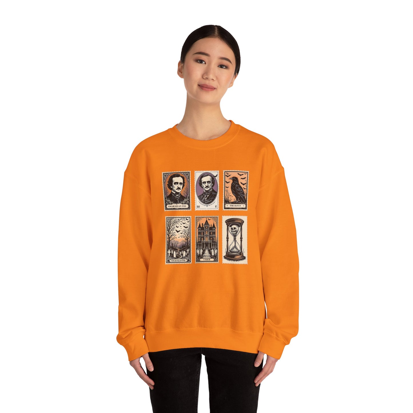 Edgar Allan Poe Sweatshirt The Raven Nevermore Gothic Horror Sweater Dark Academia Macabre Halloween Gift for Book Lovers Birthday Christmas
