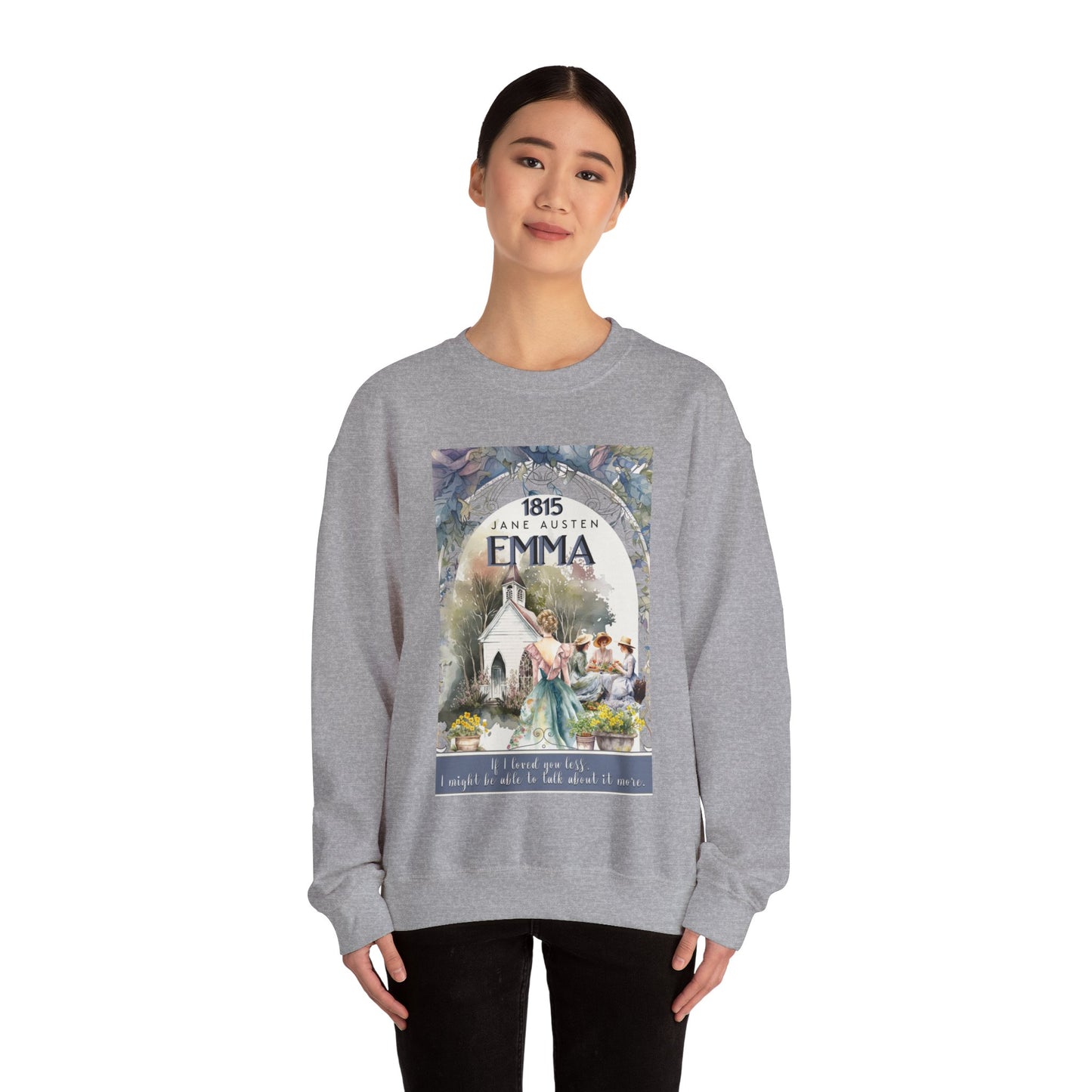 Jane Austen Sweatshirt, Emma Historical Romance Sweater, Bookish Literary Jane Austen Fan Art Gift, Gift for Her, Bookclub Shirt Sweatshirt Printify