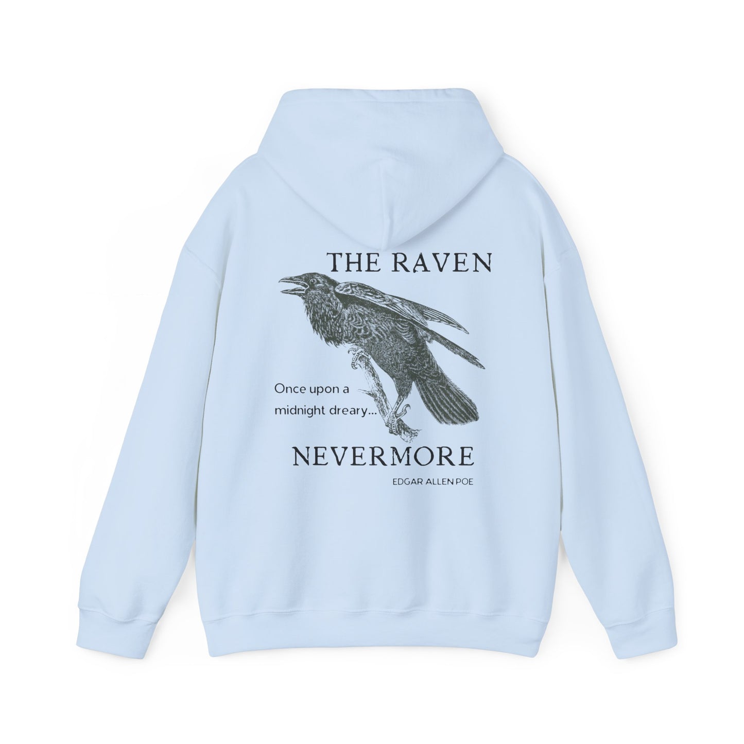 Halloween Vintage The Raven Hoodie, Spooky Season Sweater, Trick or Treating Shirt, Halloween Party Top, Edgar Allen Poe, Nevermore, Gothic Hoodie Printify