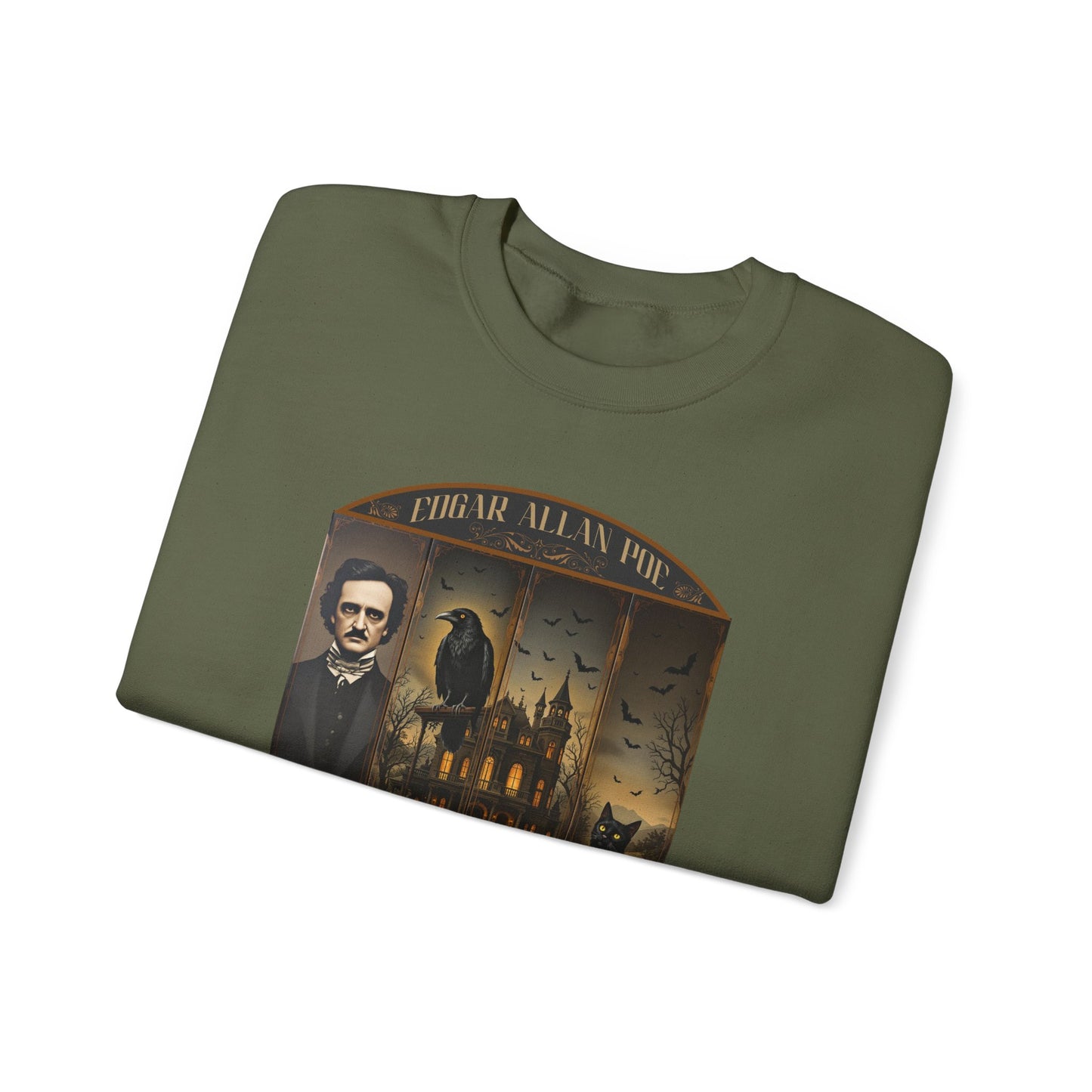 Edgar Allan Poe Sweatshirt The Raven Nevermore Gothic Horror Sweater Dark Academia Macabre Halloween Gift for Book Lovers Birthday Christmas