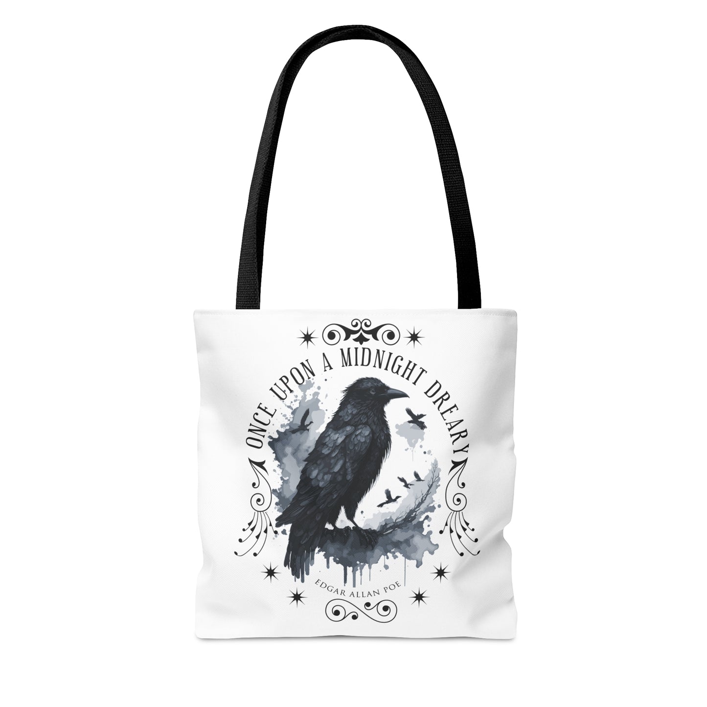 Edgar Allan Poe Tote Bag, The Raven Vintage Poetry Lover Shoulder Bag, Dark Academia, Literary, Bookish, Bookclub Gift, Fall Autumn Gift Bags Printify
