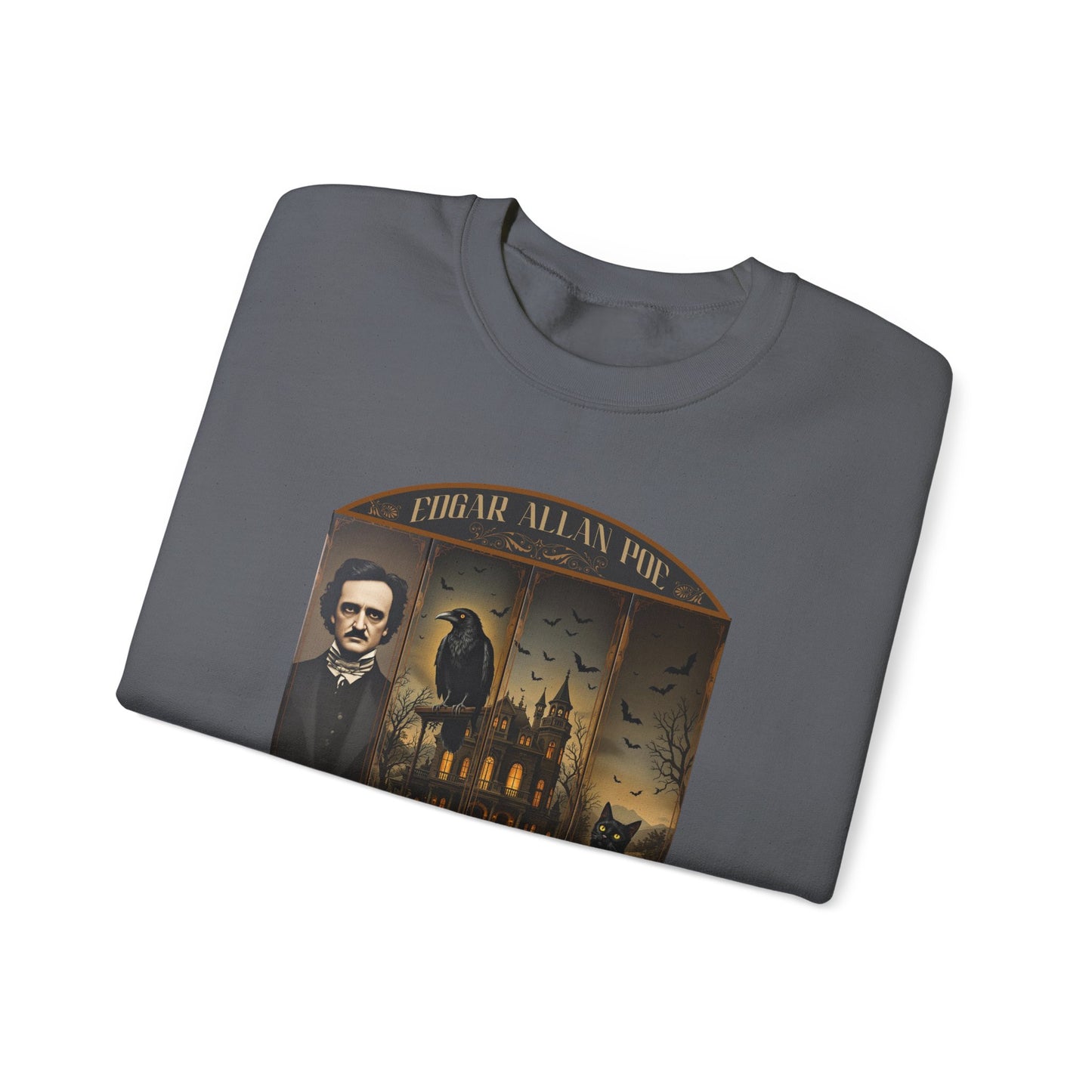 Edgar Allan Poe Sweatshirt The Raven Nevermore Gothic Horror Sweater Dark Academia Macabre Halloween Gift for Book Lovers Birthday Christmas