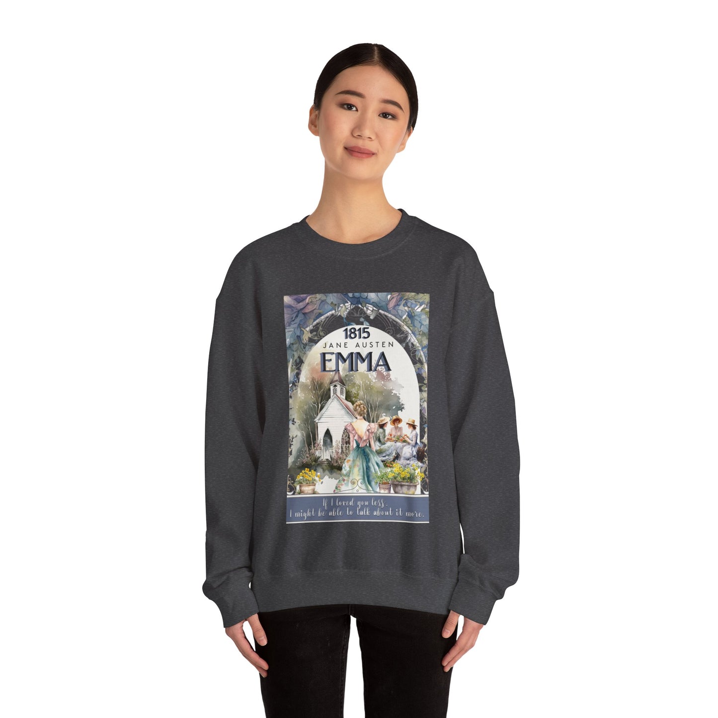Jane Austen Sweatshirt, Emma Historical Romance Sweater, Bookish Literary Jane Austen Fan Art Gift, Gift for Her, Bookclub Shirt Sweatshirt Printify