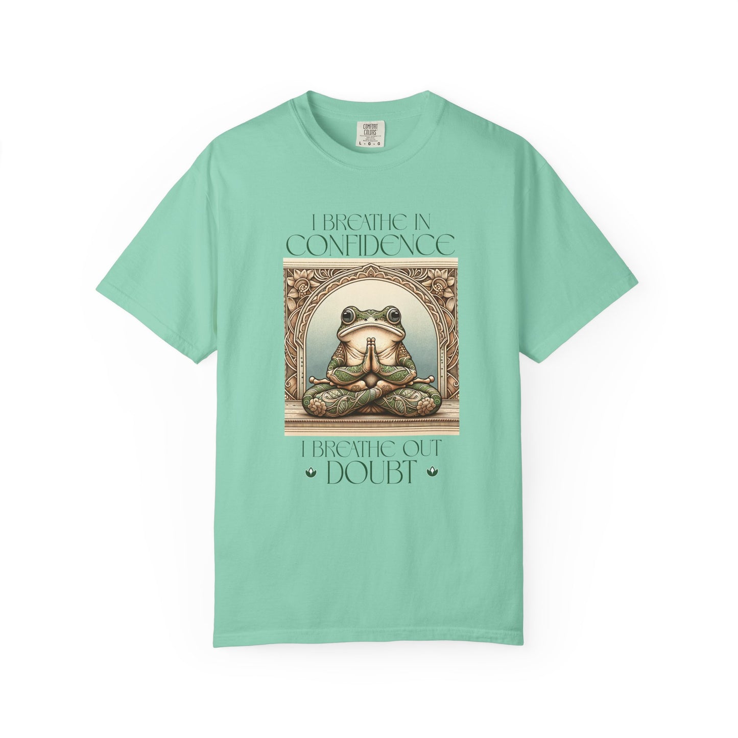 Yoga Frog Breath in Confidence Green Unisex T-Shirt, Casual Wear, Highlander Fan Gift, Comfortable Graphic Tee T-Shirt Printify Island Reef S