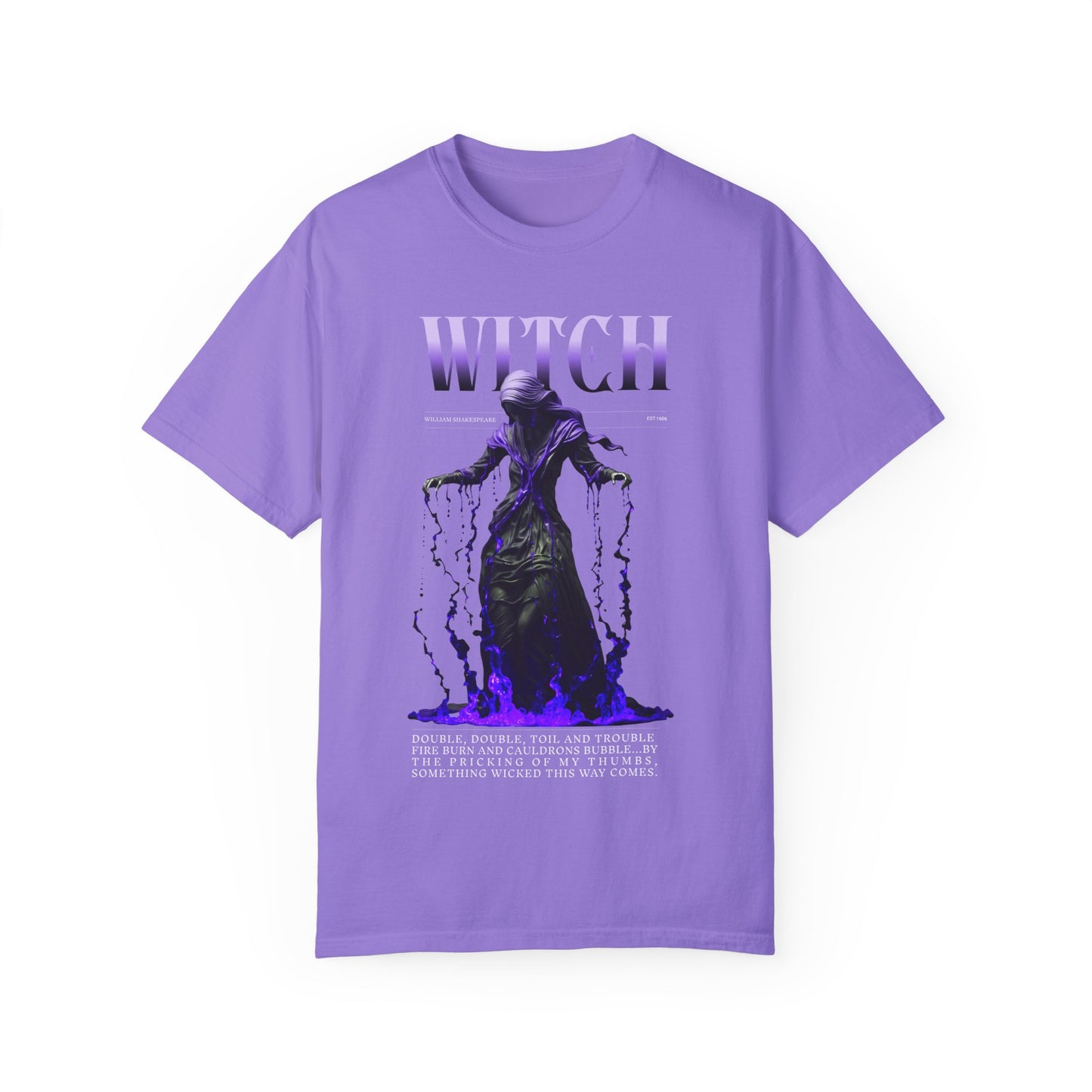 Witchy Vibes Unisex T-Shirt Shakespeare Fan Shirt MacBeth Witches Gothic Dark Literature Lover Gift Dark Academia Renfaire Festival Shirt T-Shirt Printify Violet S
