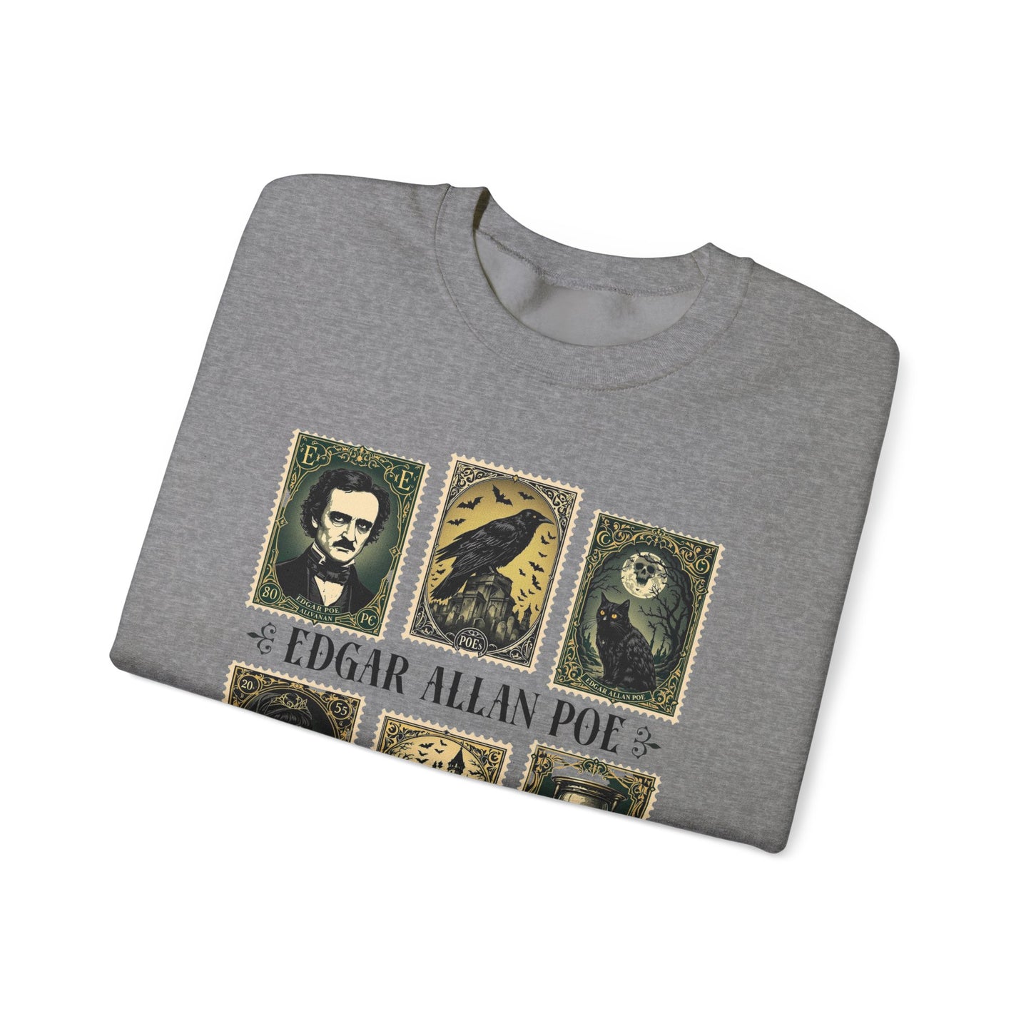 Edgar Allan Poe Sweatshirt The Raven Nevermore Gothic Horror Sweater Dark Academia Macabre Halloween Gift for Book Lovers Birthday Christmas