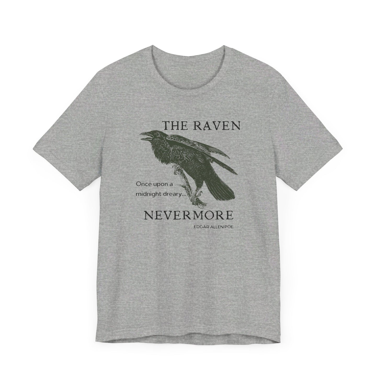Halloween Vintage The Raven TShirt, Spooky Season Tee, Trick or Treating Shirt, Halloween Party T-Shirt, Edgar Allen Poe, Nevermore, Gothic T-Shirt Printify