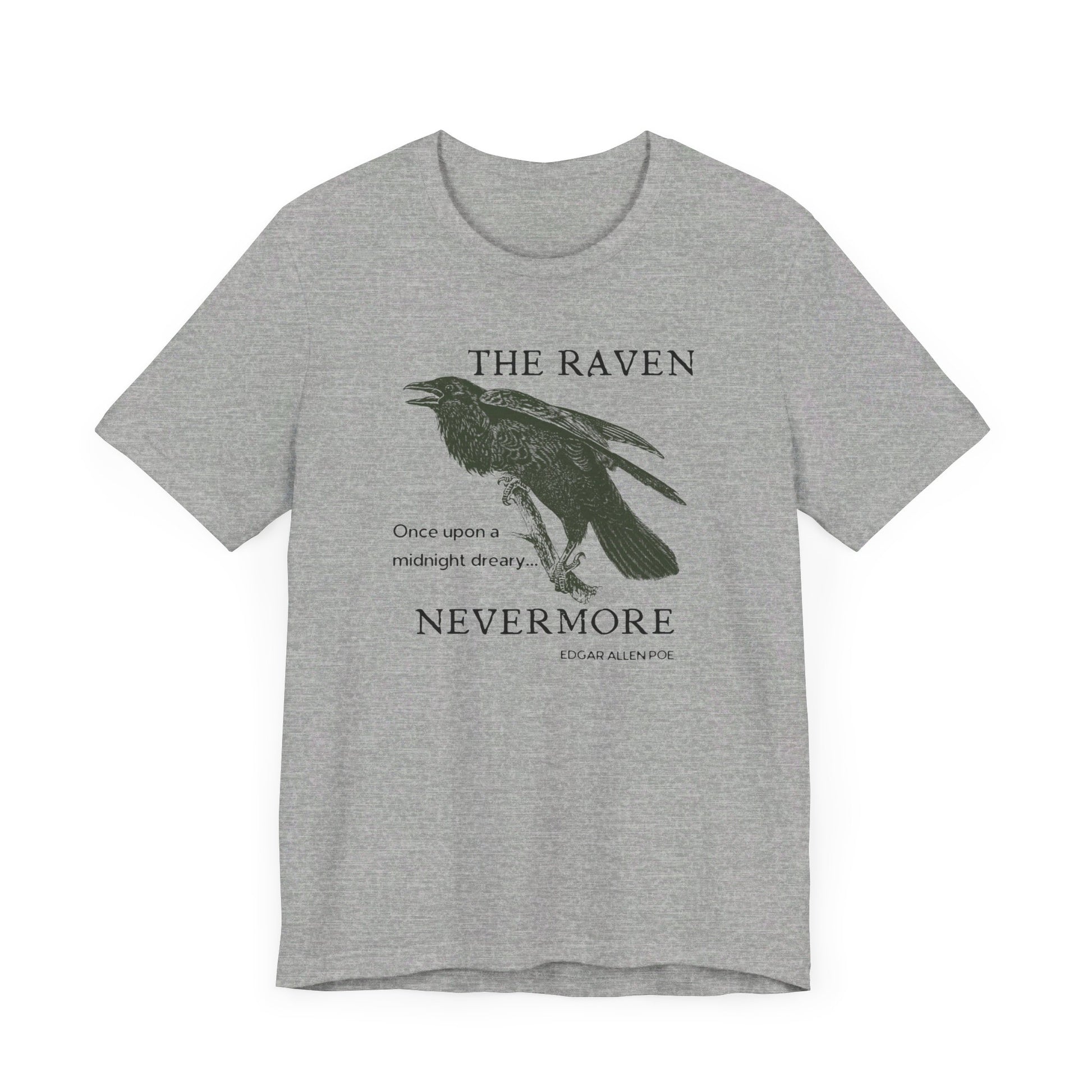 Halloween Vintage The Raven TShirt, Spooky Season Tee, Trick or Treating Shirt, Halloween Party T-Shirt, Edgar Allen Poe, Nevermore, Gothic T-Shirt Printify