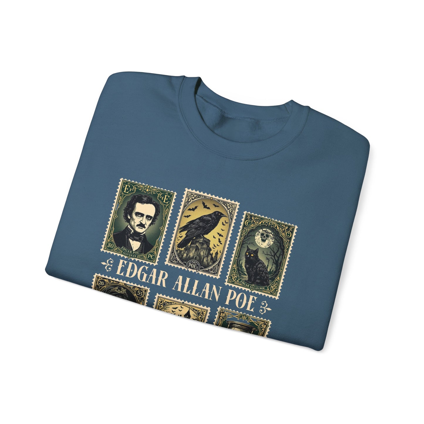 Edgar Allan Poe Sweatshirt The Raven Nevermore Gothic Horror Sweater Dark Academia Macabre Halloween Gift for Book Lovers Birthday Christmas