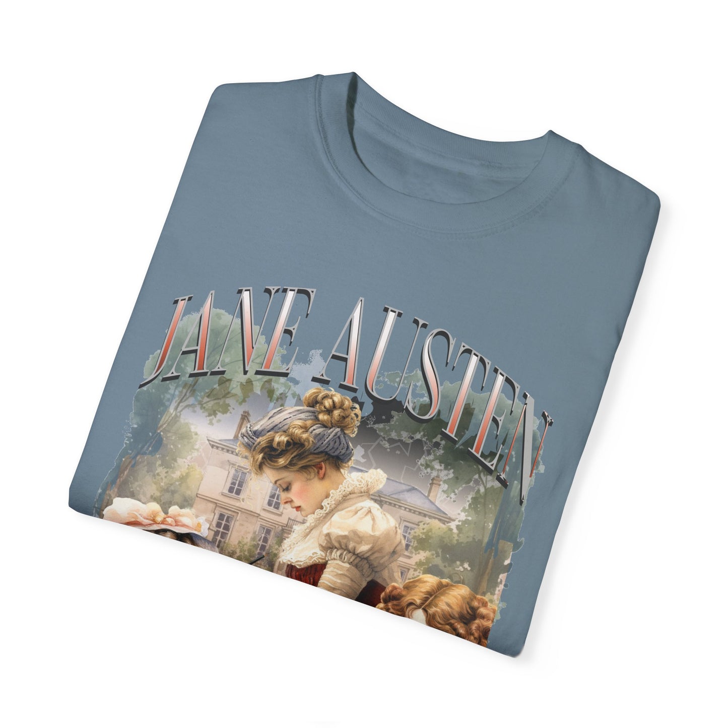 Retro Jane Austen Unisex Garment-Dyed T-shirt T-Shirt Printify