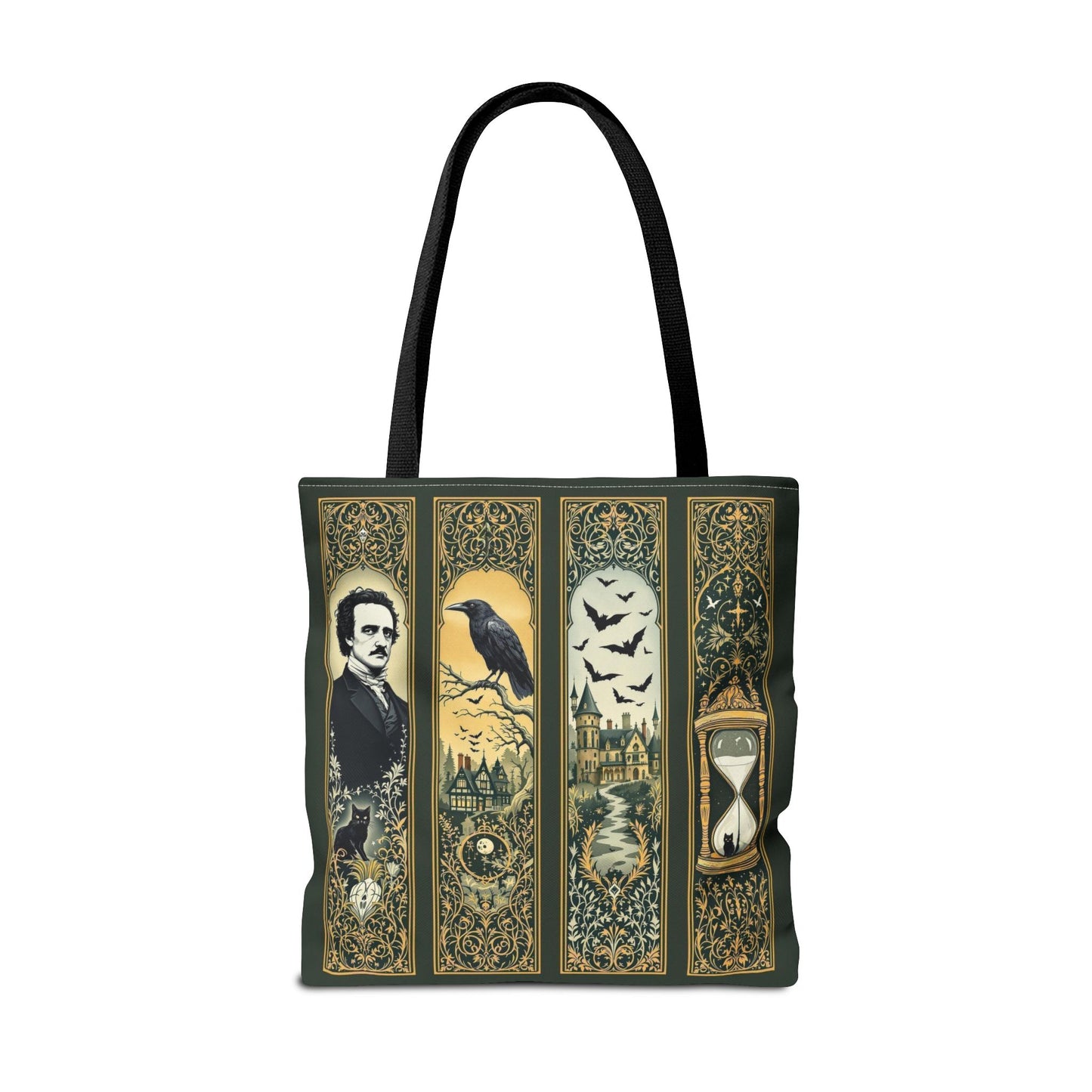 Edgar Allan Poe Tote Bag Gothic Literary Gift for Book Lover Dark Academia Macabre Accessory Halloween Tote Fall School Bag for Poetember Bags Printify