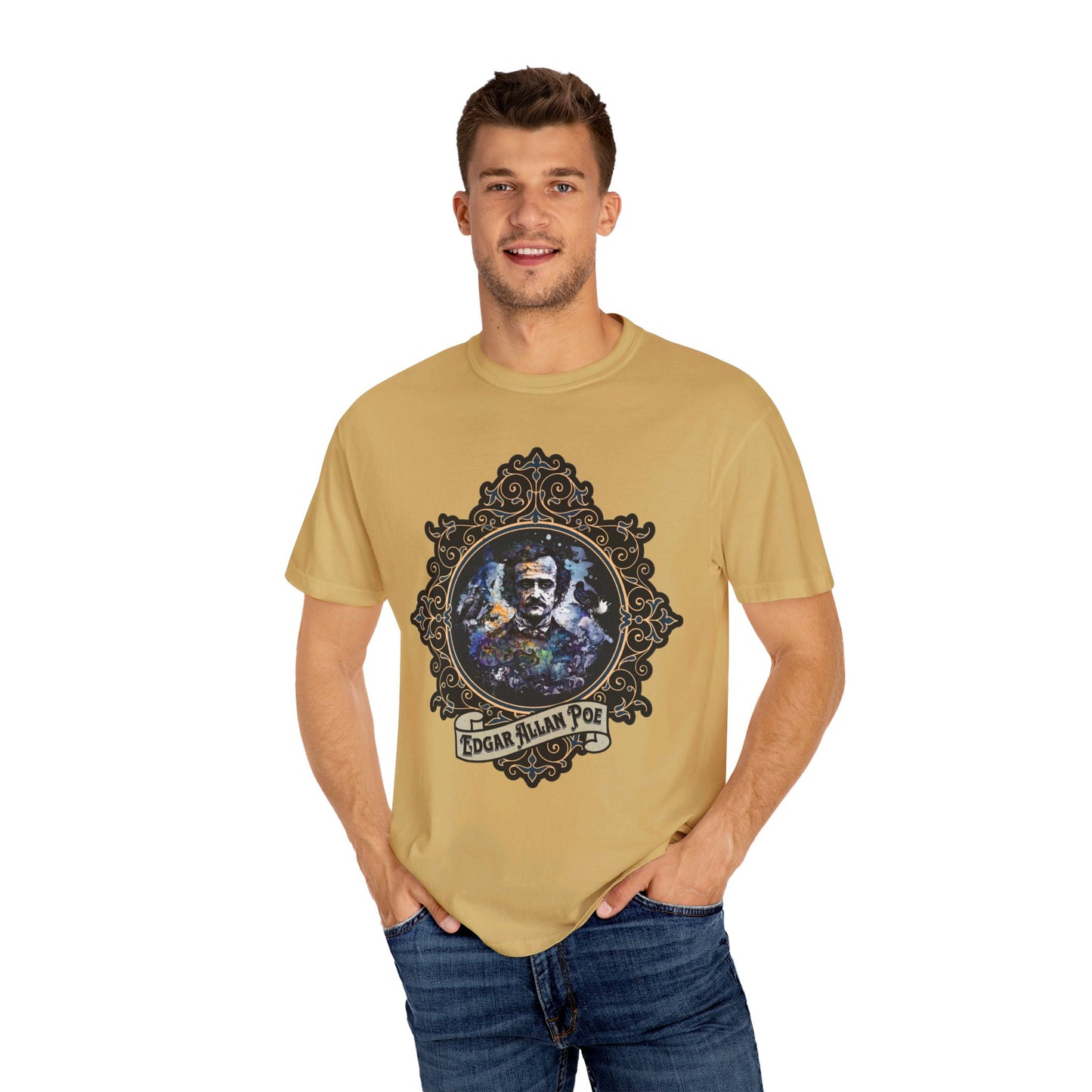 Edgar Allan Poe Shirt, Poet, Poetry Lover Tee, Book, Reading Lover Shirt, Halloween, Gothic, Light Academia Gifts, Comfort Colours TShirt T-Shirt Printify