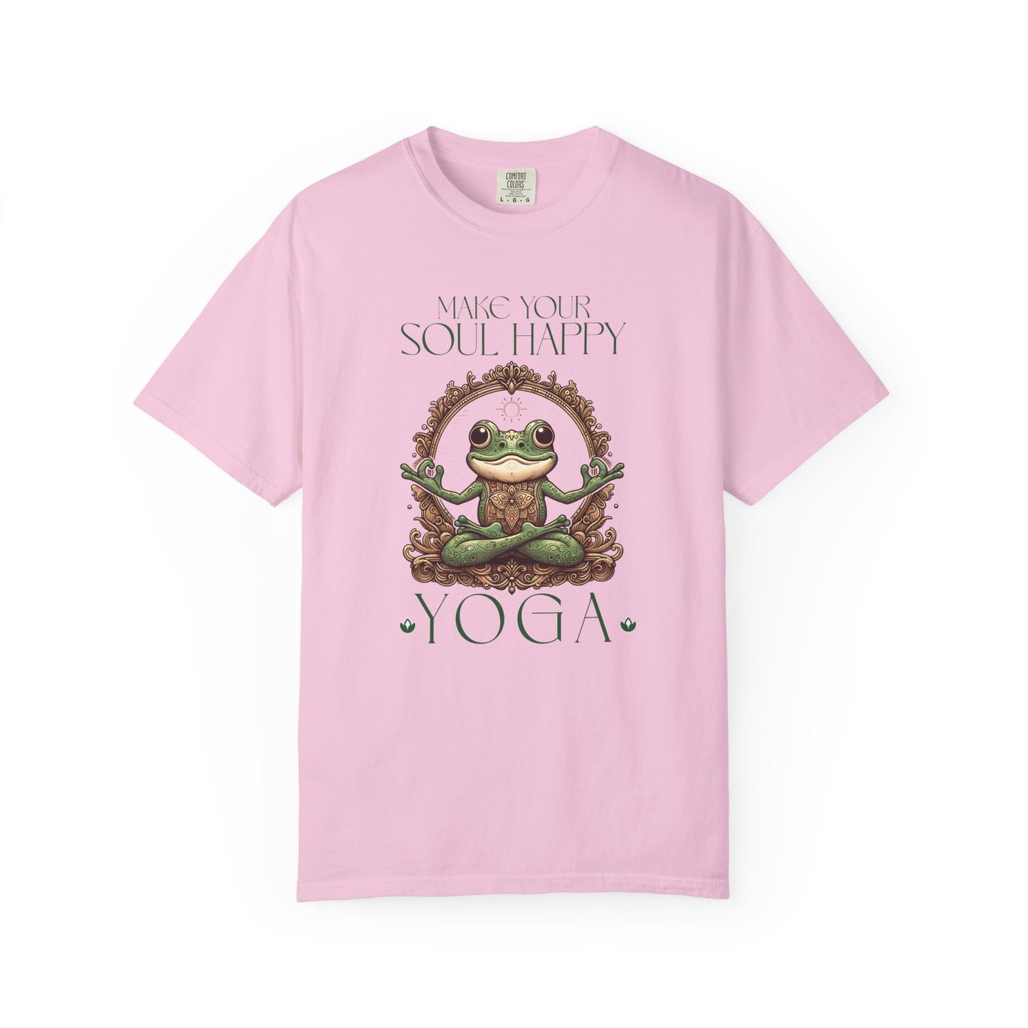 Green Yoga Frog Make Your Soul Happy Unisex T-Shirt, Casual Wear, Highlander Fan Gift, T-Shirt Printify Blossom S