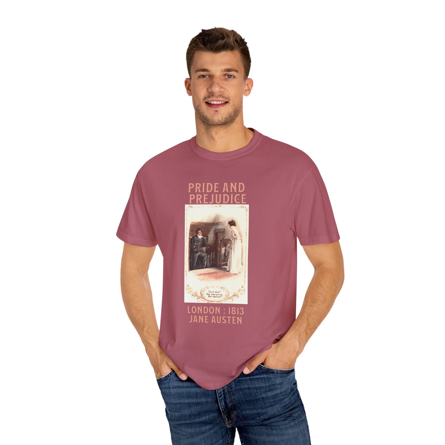 Jane Austen Comfort Colors TShirt, Pride & Prejudice Historical Romance, Bookish Literary Jane Austen Fan Art, Gift for Her Bookclub Tee T-Shirt Printify