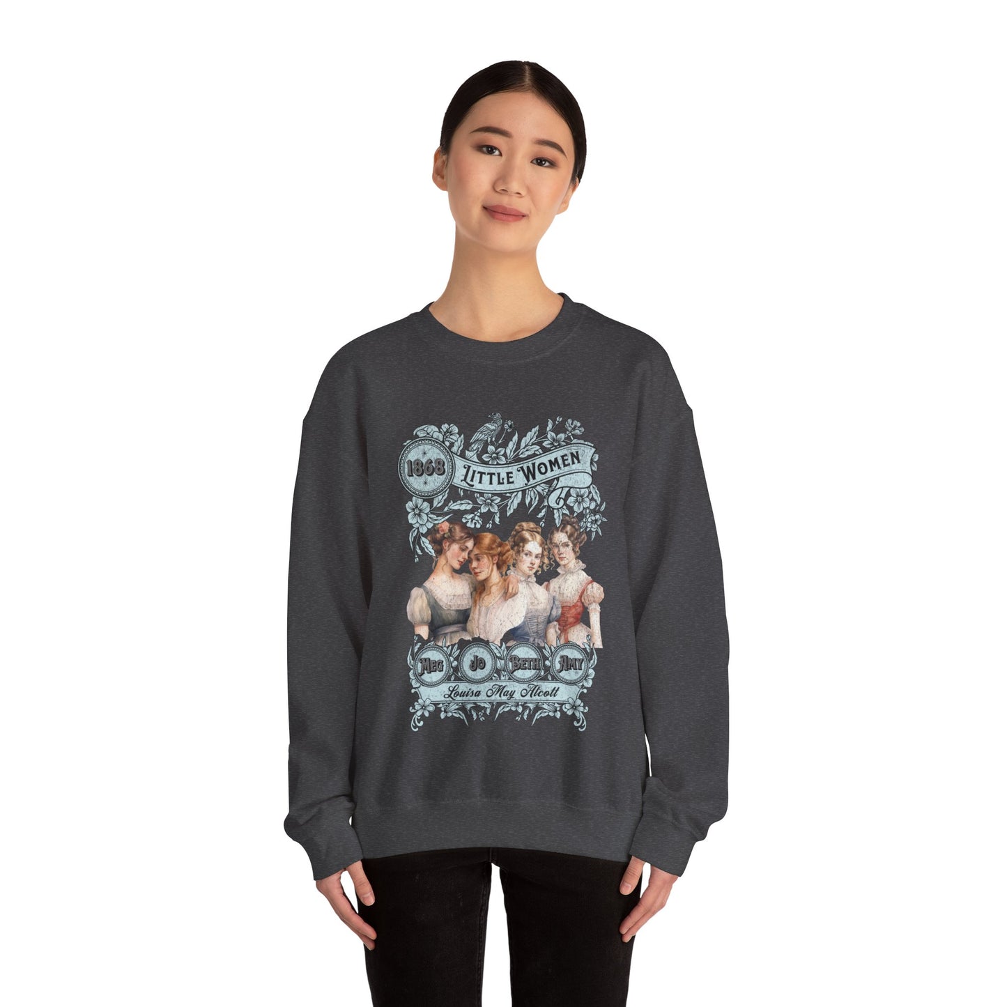 Little Women Sweatshirt, Louisa May Alcott Historical Romance Sweater, Bookish Literary Fan Art Gift, Gift for Her, Bookclub Crewneck Shirt Sweatshirt Printify