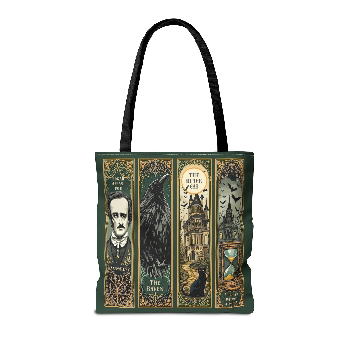 Edgar Allan Poe Tote Bag Gothic Literary Gift for Book Lover Dark Academia Macabre Accessory Halloween Tote Fall School Bag for Poetember Bags Printify