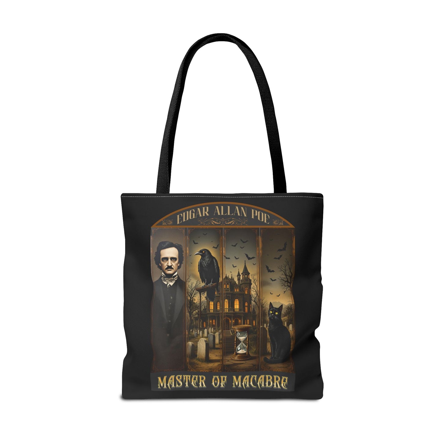 Edgar Allan Poe Tote Bag Gothic Literary Gift for Book Lover Dark Academia Macabre Accessory Halloween Tote Fall School Bag for Poetember Bags Printify