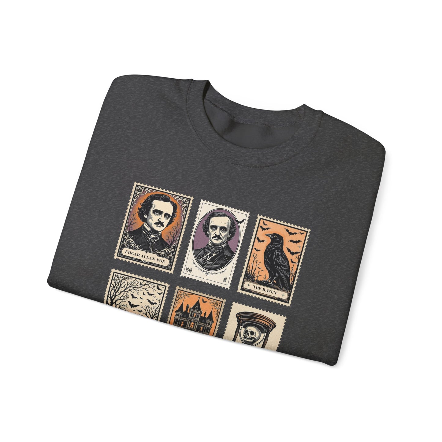 Edgar Allan Poe Sweatshirt The Raven Nevermore Gothic Horror Sweater Dark Academia Macabre Halloween Gift for Book Lovers Birthday Christmas