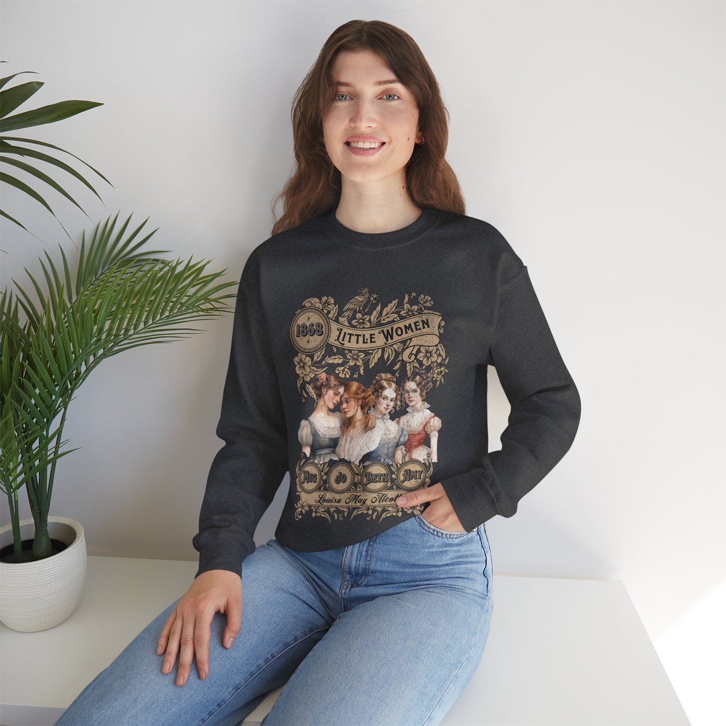 Little Women Sweatshirt, Louisa May Alcott Historical Romance Sweater, Bookish Literary Fan Art Gift, Gift for Her, Bookclub Crewneck Shirt Sweatshirt Printify