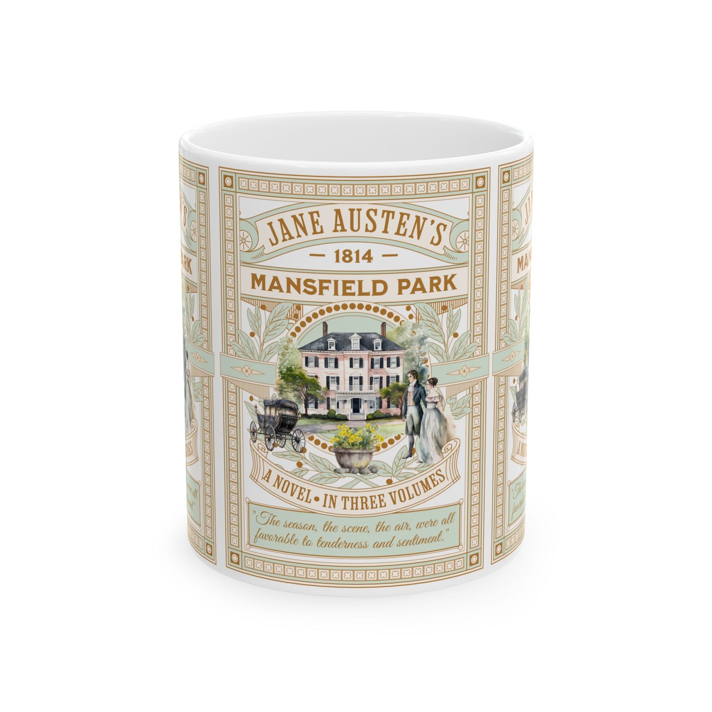 Jane Austen Coffee Mug Mansfield Park Historical Romance Reader Gift Bookish Literary Light Academia Gift for Her Bookclub Gift For Her BFF Mug Printify 11oz