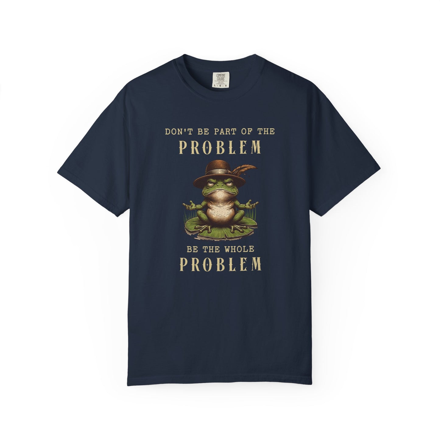 Funny Frog T-Shirt Retro Self Care Froggy Meme Shirt Vintage Frog And Toad Aesthetic Frog Lover Gift For Her Birthday Viral Trendy Shirt T-Shirt Printify Navy S