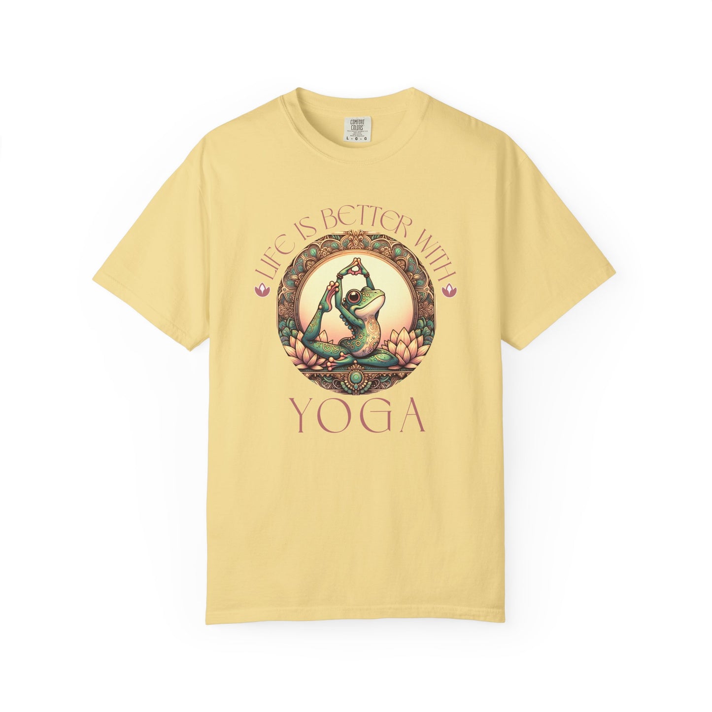 Yoga Frog Life Is Better With Yoga Unisex T-Shirt, Casual Wear, Highlander Fan Gift, T-Shirt Printify Butter S