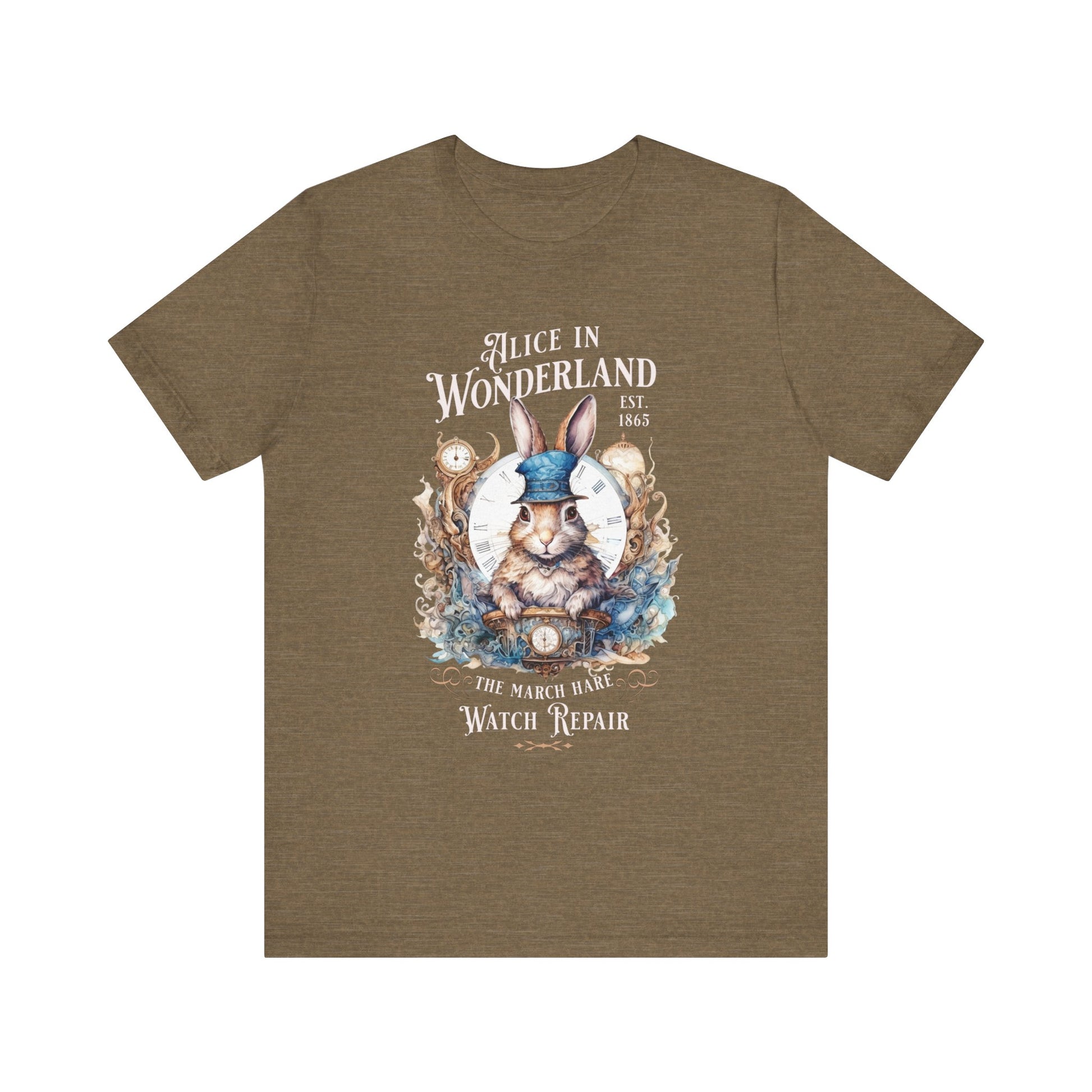 3001 Unisex Jersey Short Sleeve Tee Alice in Wonderland T-Shirt Printify Heather Olive S
