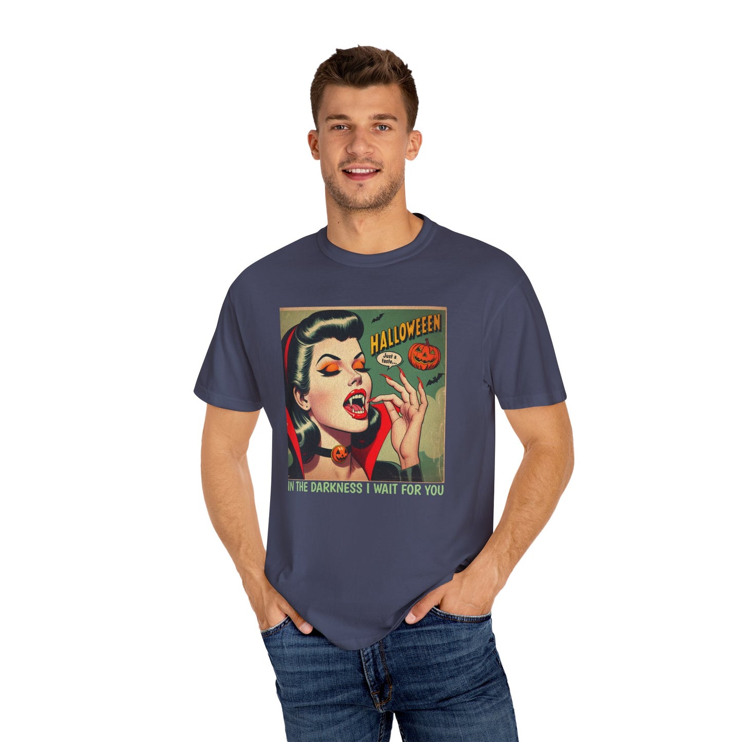 Vampire Retro Comic TShirt Dark Romance Gift Vampire Lovers Shirt Halloween Party Gift For Her Paranormal Vintage Comic Book Reader Goth Tee T-Shirt Printify